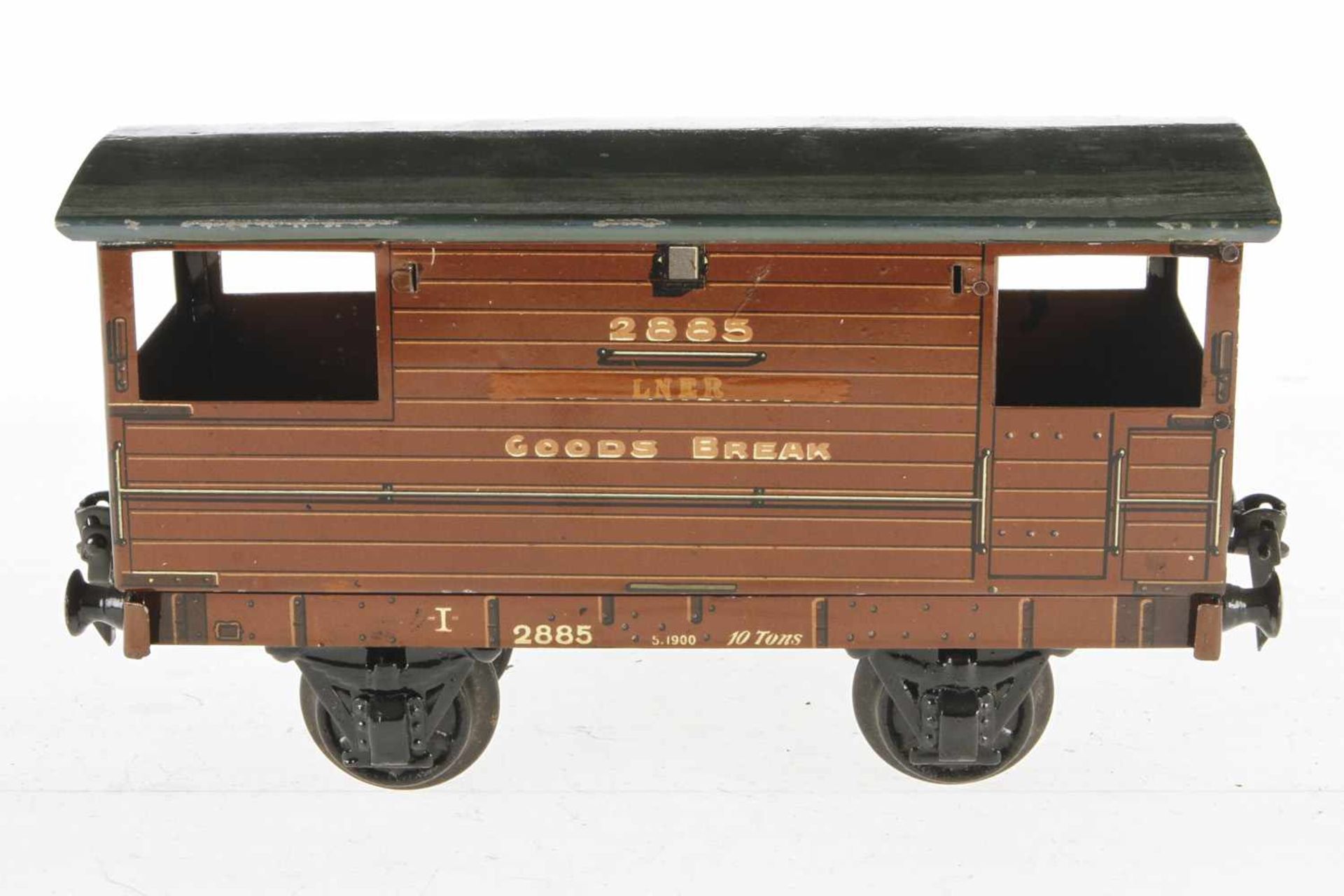 Märklin engl. Bremserwagen 2885 LNER, S 1, CL, Dach nachlackiert, LS tw ausgebessert, L 21, sonst