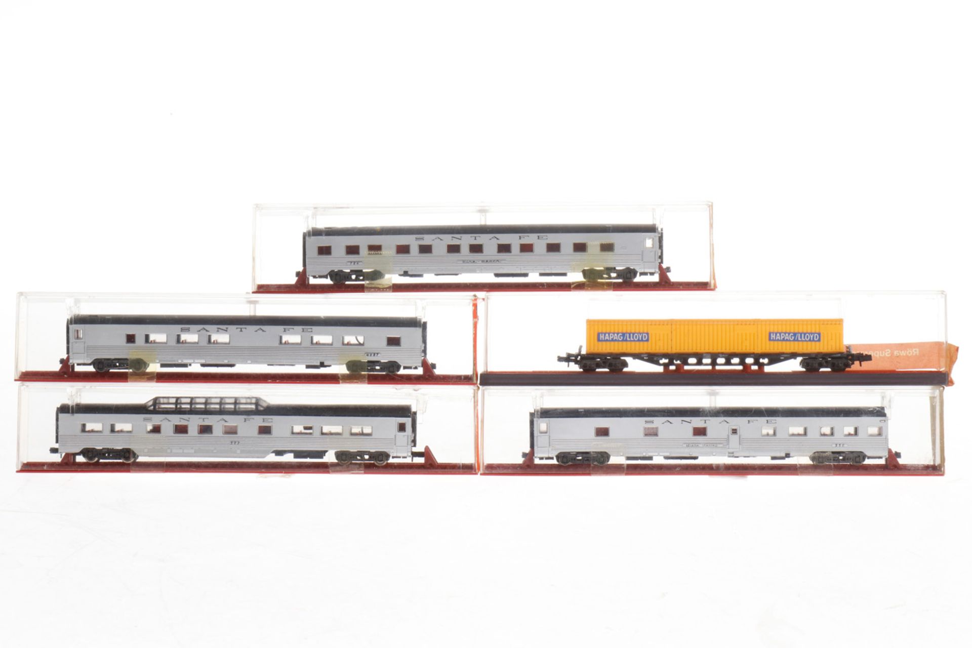 5 Röwa Wagen 7102, 8002, 8004, 8006 und 8008, S N, Alterungsspuren, je im OK, Z 1-2