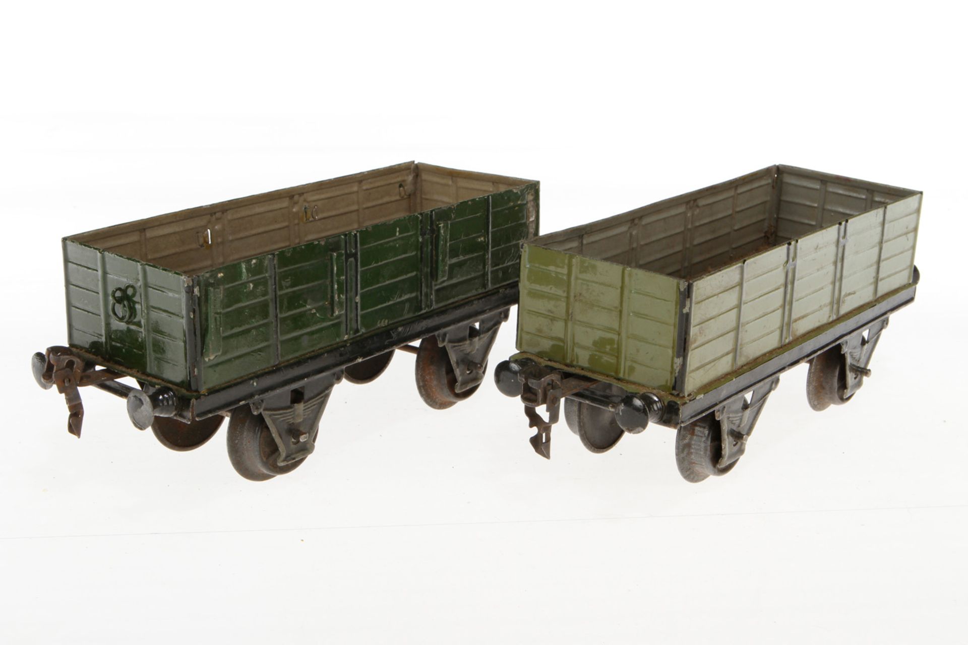 2 Märklin Güterwagen, S 1, HL, NV, LS, L 19,5, bespielt