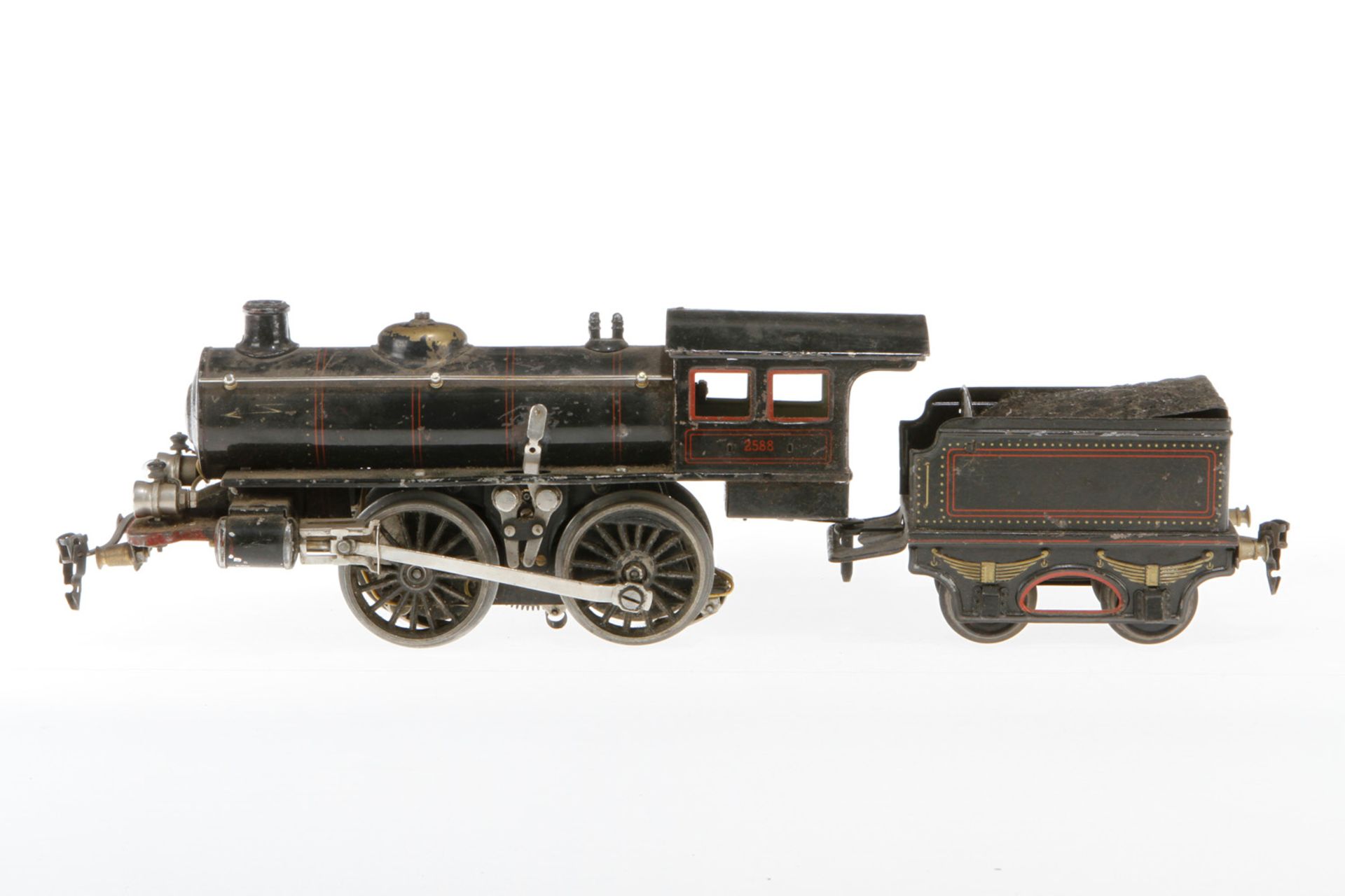 Märklin B-Dampflok 2588, S 1, Starkstrom, schwarz, mit Tender und 2 el. bel. Stirnlampen, LS,