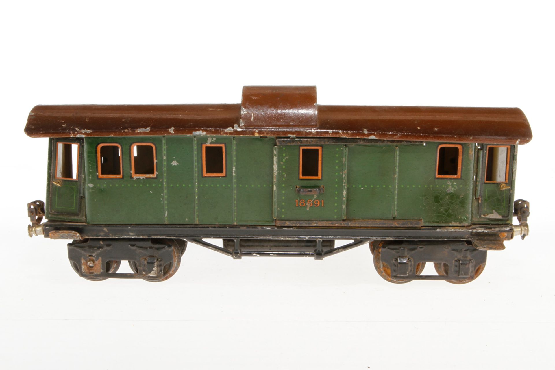 Märklin Gepäckwagen 1889, S 1, CL, mit 4 AT und 2 ST, NV, LS, L 33, bespielt