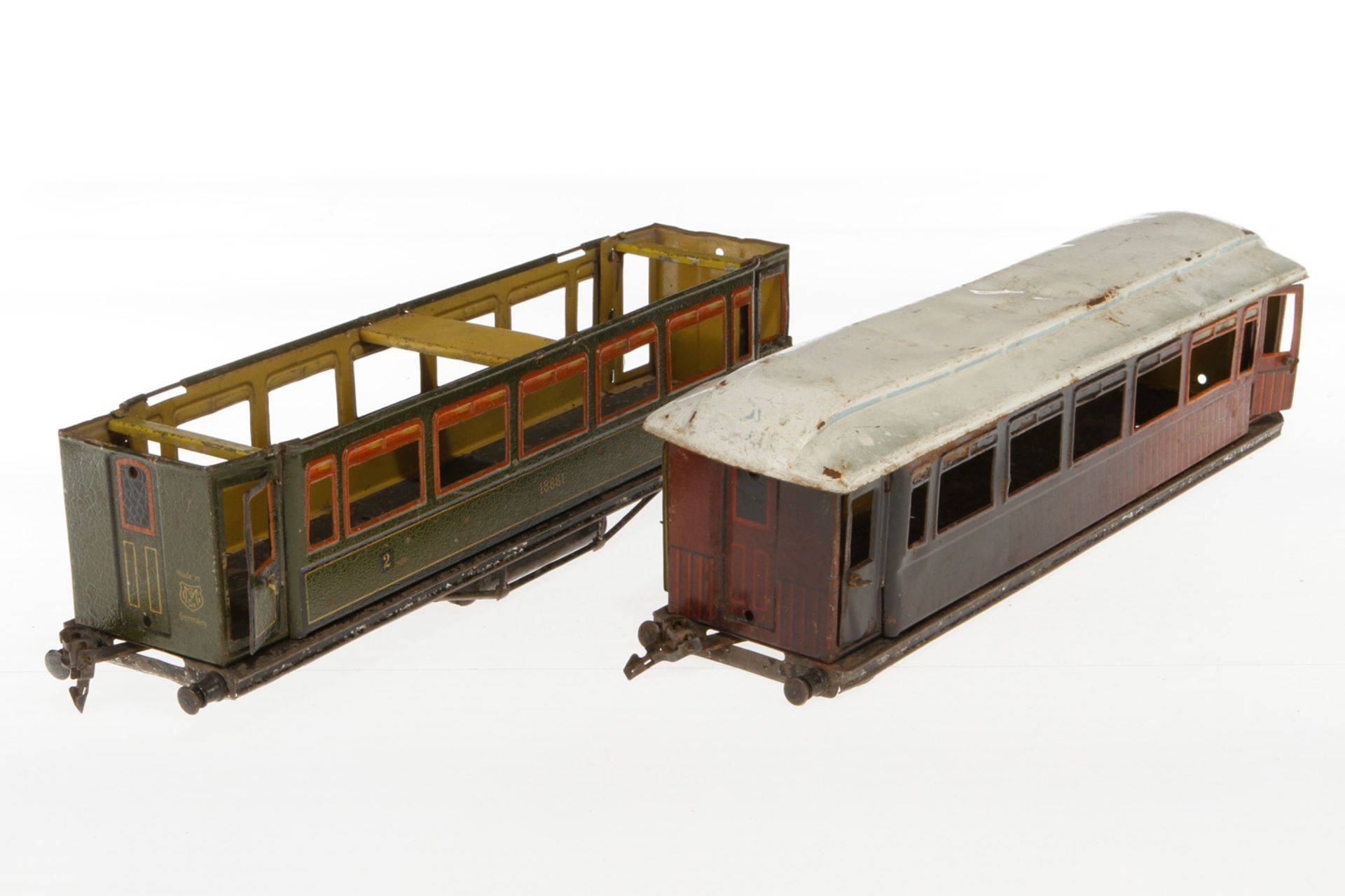 2 Märklin Wagenfragmente 1886, S 1, L 33