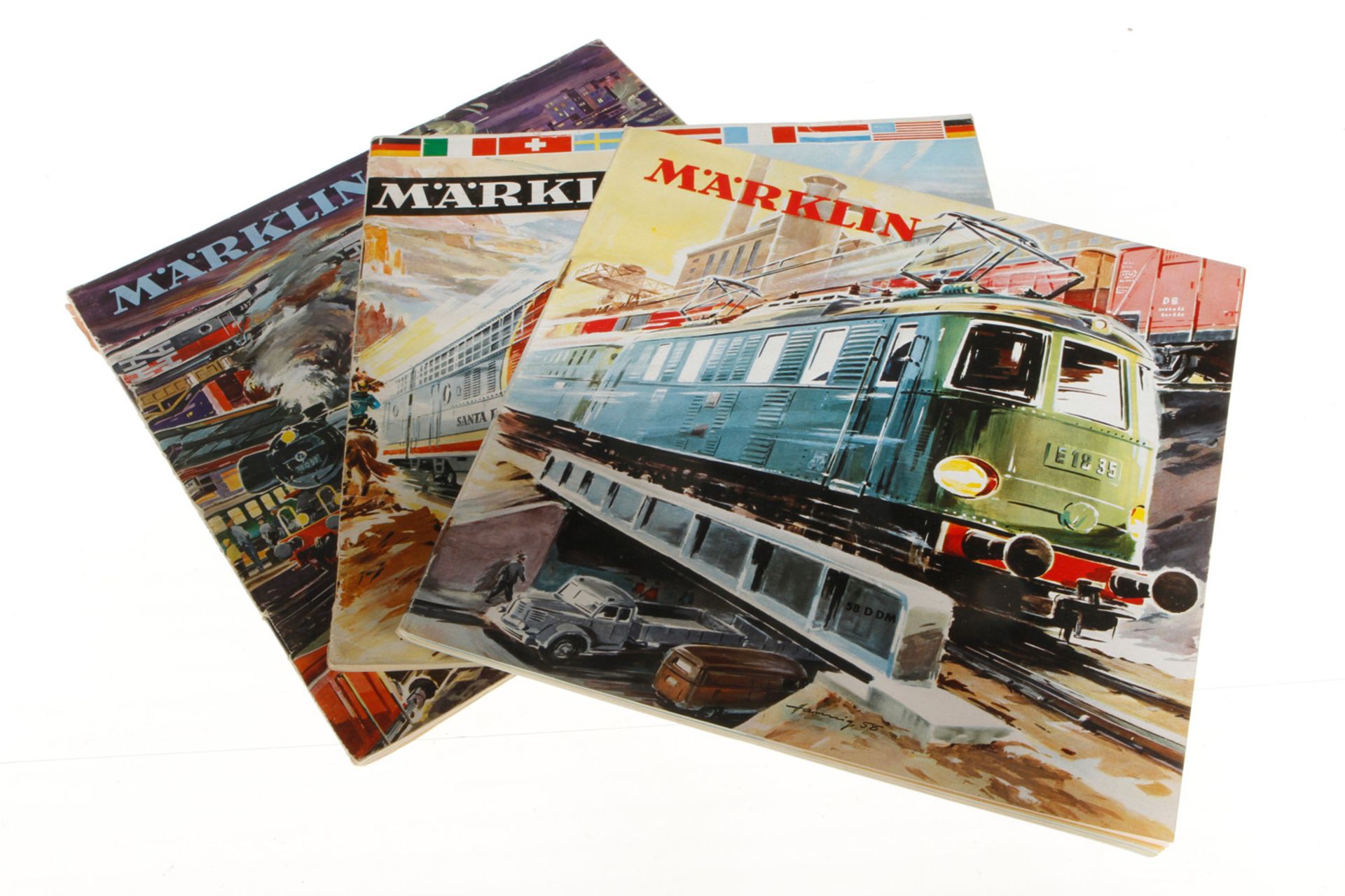 3 Märklin Kataloge 1958 (Gutschein), 1961/62 und 1962/63 DDM, Gebrauchsspuren