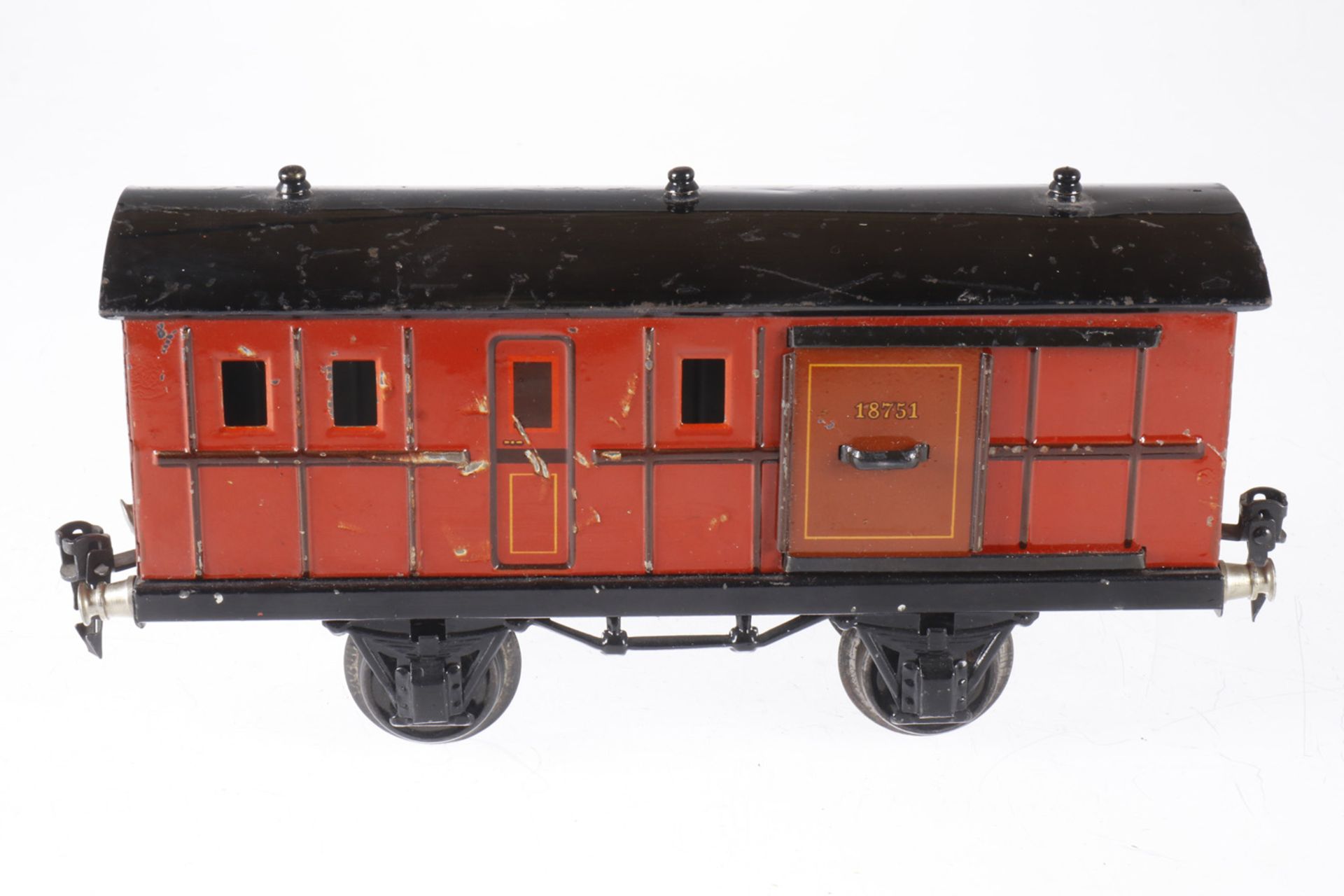 Märklin Gepäckwagen 1875, S 1, CL, mit 2 ST (ersetzt), LS und gealterter Lack, L 24, Z 3