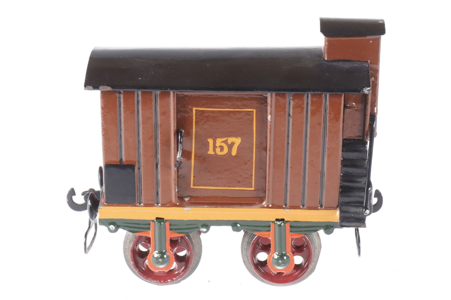 Märklin gedeckter Güterwagen 1804, S 1, uralt, mit BRHh,2 ST, Gussrädern (6-Loch) und