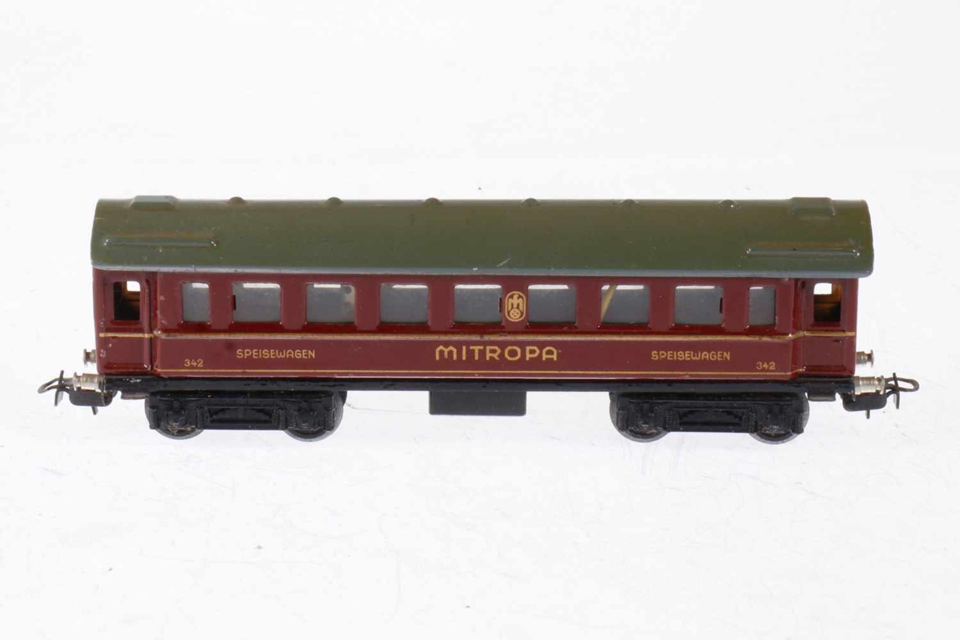 Märklin Mitropa Speisewagen 342, S H0, Blech, rot, L 17, bespielt