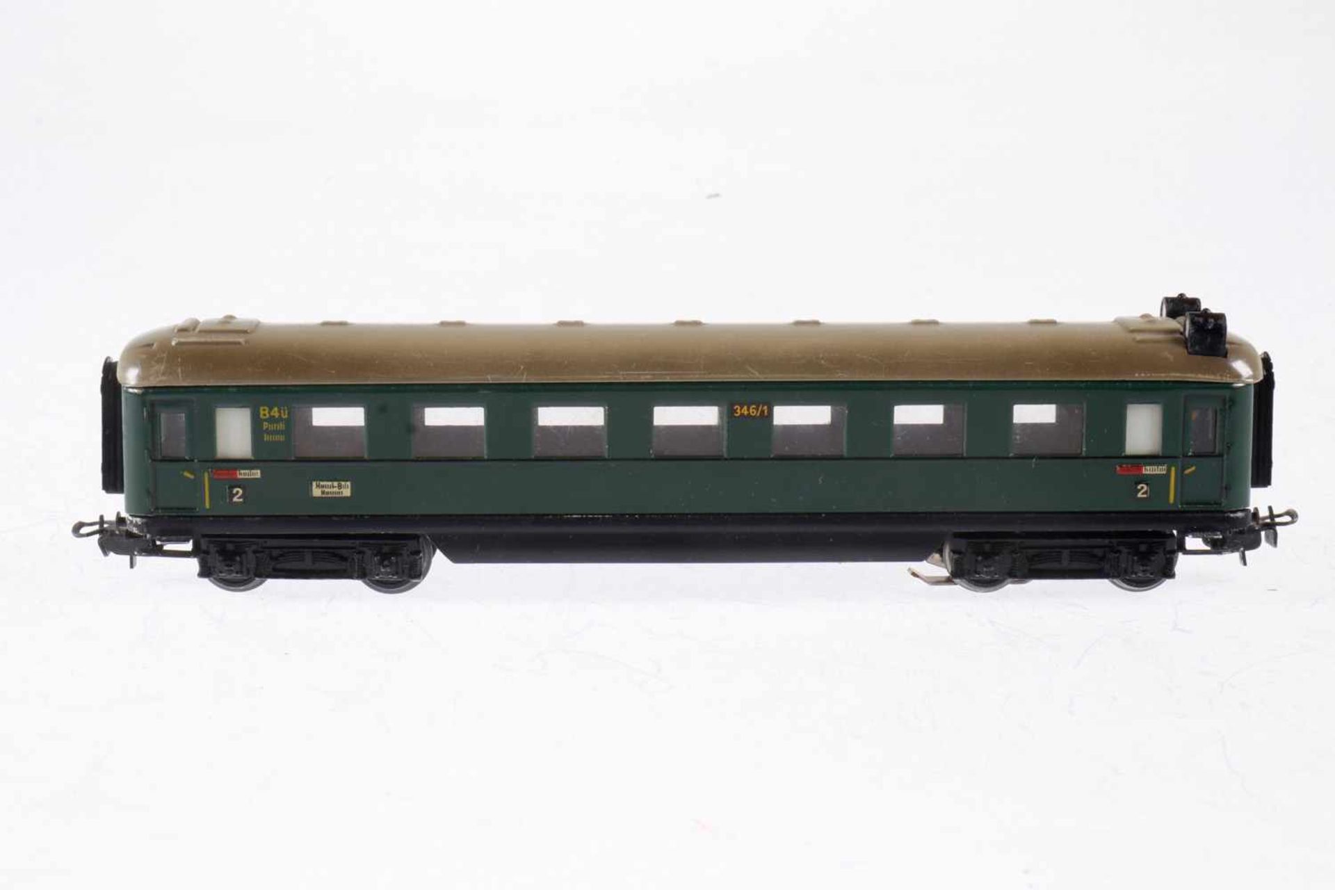 Märklin Personenwagen 346/1 BS, S H0, Blech, grün, LS, L 20,5, OK, Z 2