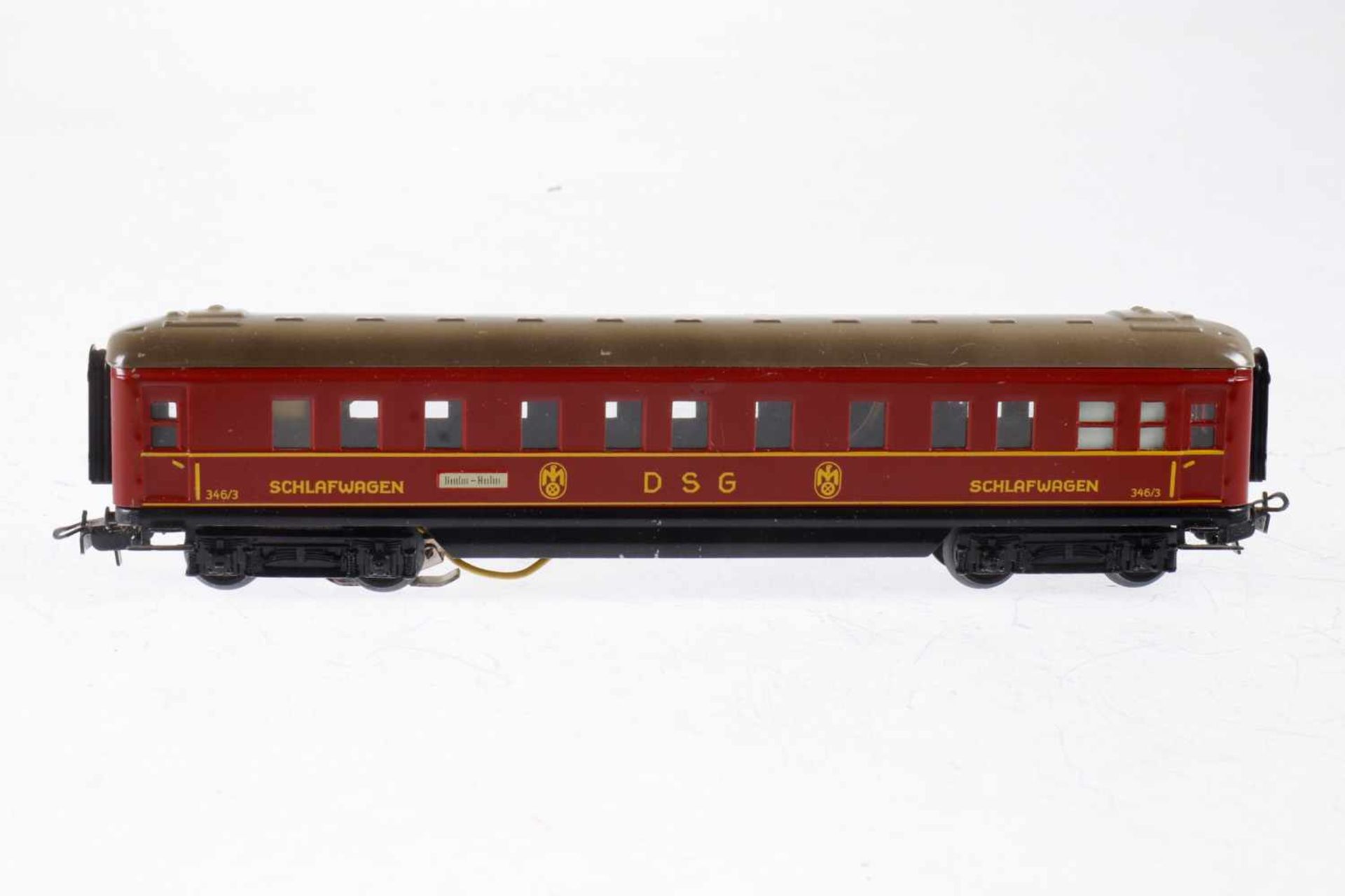 Märklin DSG Schlafwagen 346/3, S H0, Blech, rot, LS, L 20,5, OK, Z 2