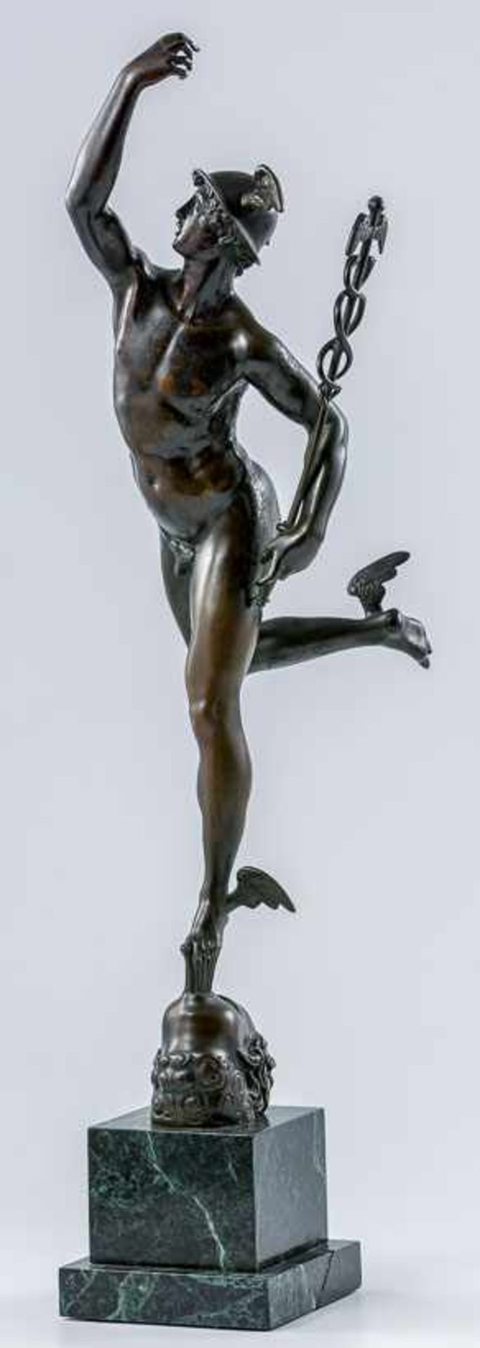 Merkur nach Giovanni da Bologna, gen. Giambologna (1529-1608). Bronze, braun patiniert. Nach der