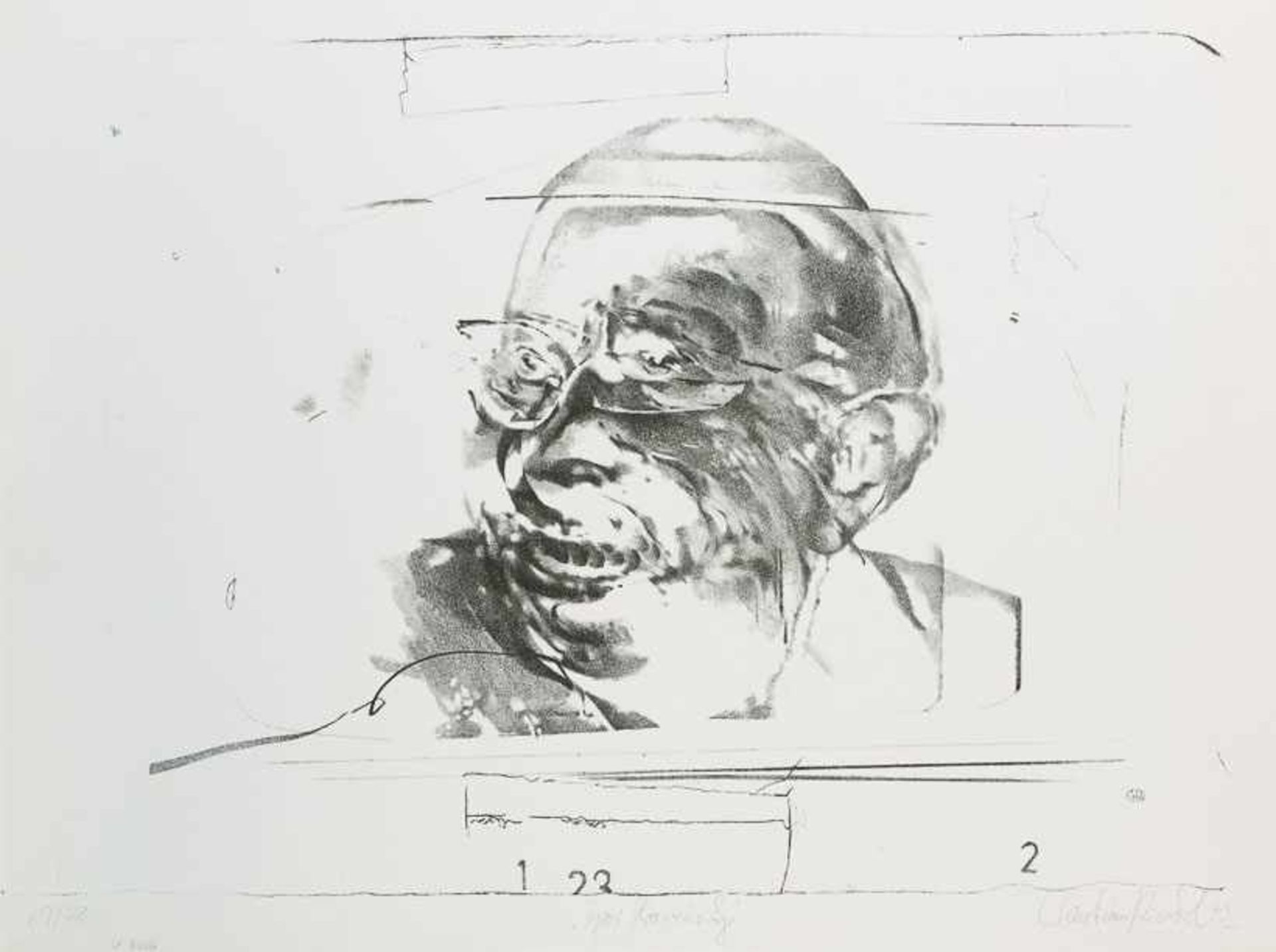 Rickert, Christian (geb. 1940, Breslau) „Igor Stravinsky“, 1972. Lithographie. Bleistift sign.,