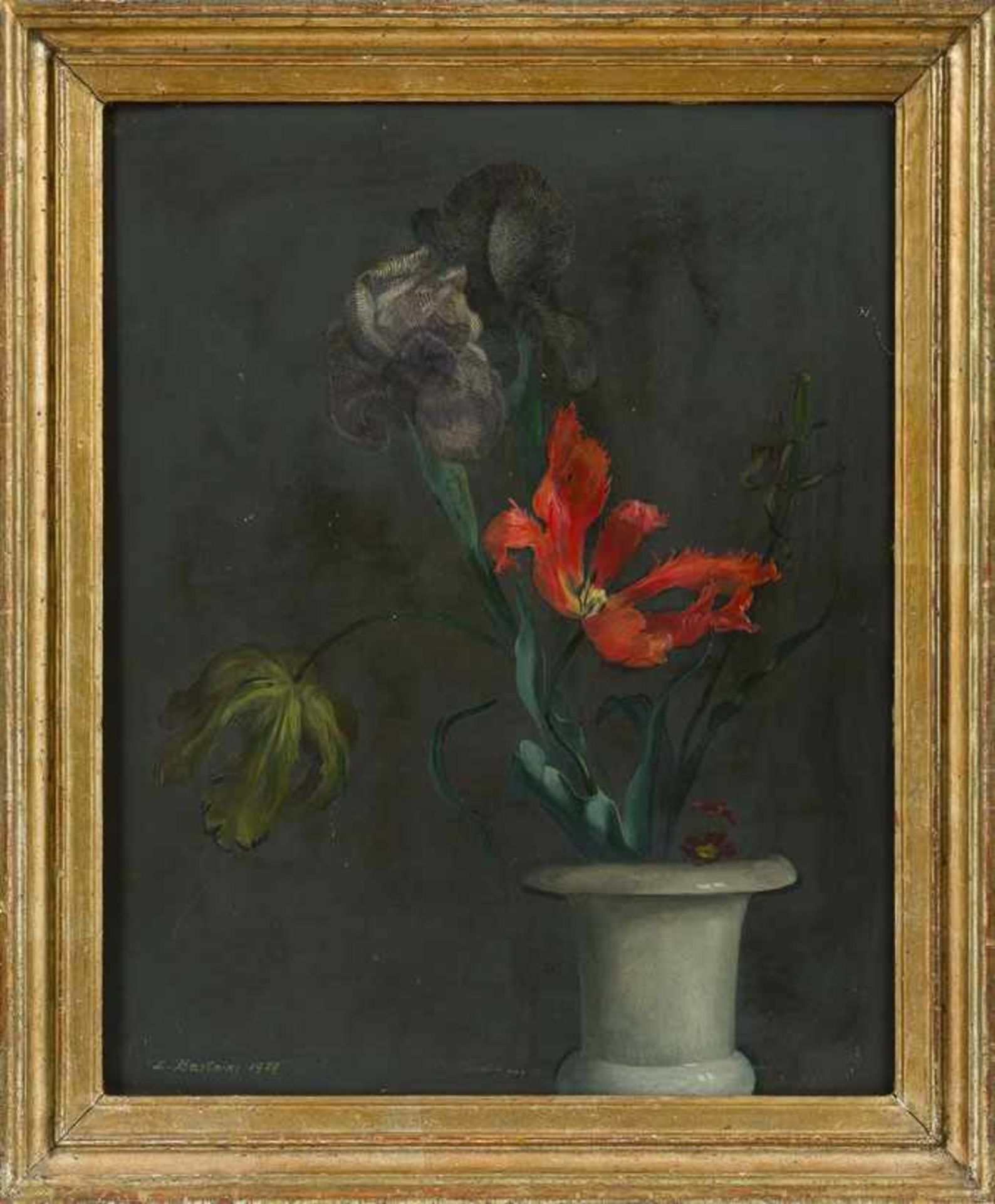 Bartning, Ludwig (Hamburg, Berlin 1876-1956) Tulpen, Schwertlilien und abgeblühter Blumenstiel in