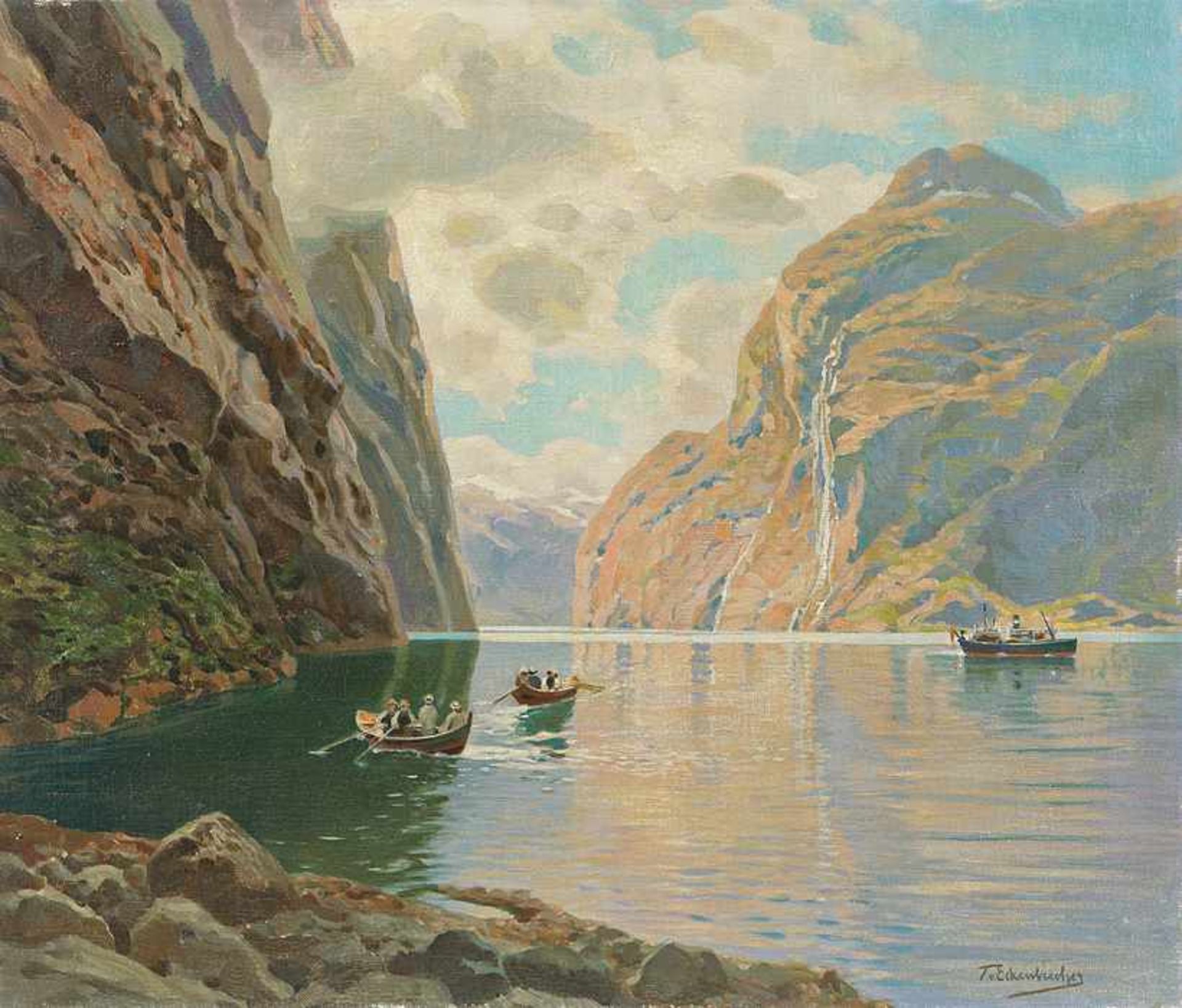 Eckenbrecher, Themistokles von (Athen, Berlin 1842-1921) Am Geiranger Fjord mit Blick auf die