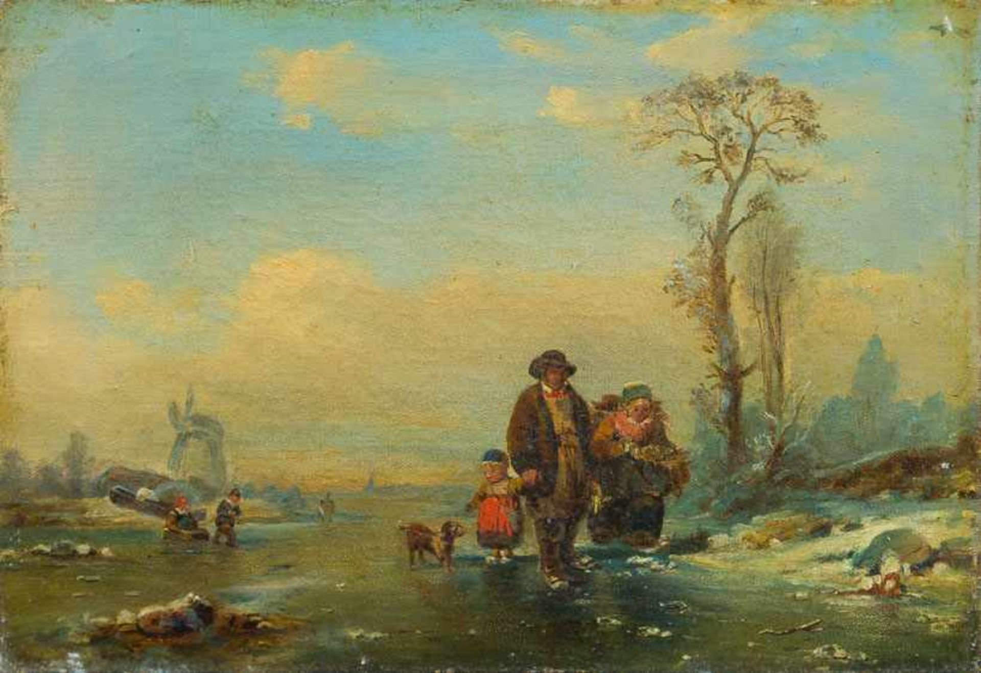 Hildebrandt, Eduard von (Danzig, Berlin 1817-1868) Holländische Winterlandschaft bei