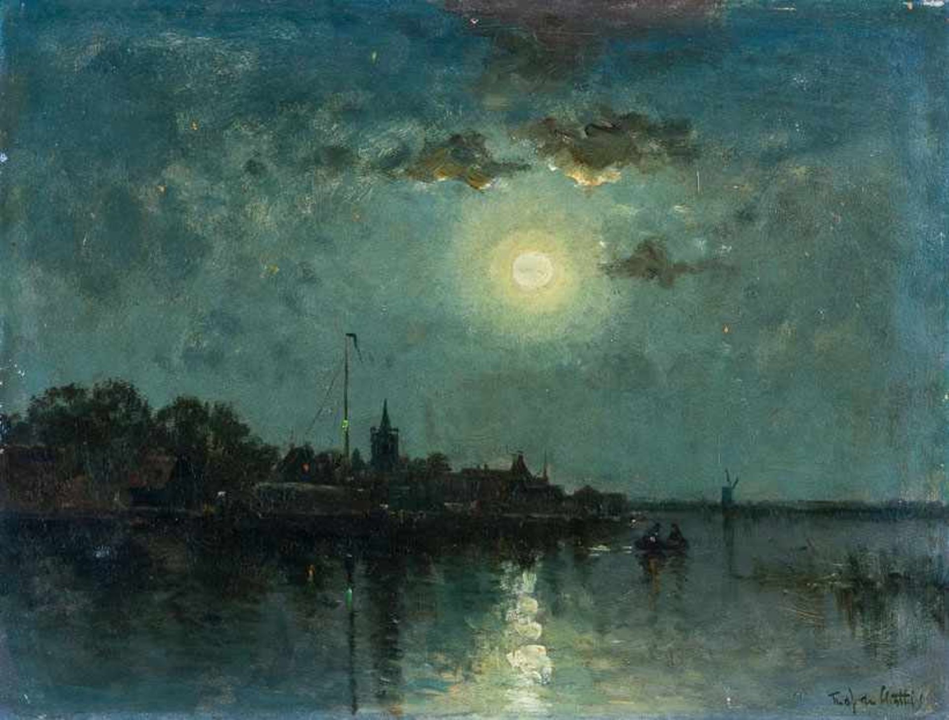 Chattel, Frederic Jacobus van Rossum du (Leiden, Yokohama 1856-1917) Vollmond über weiter