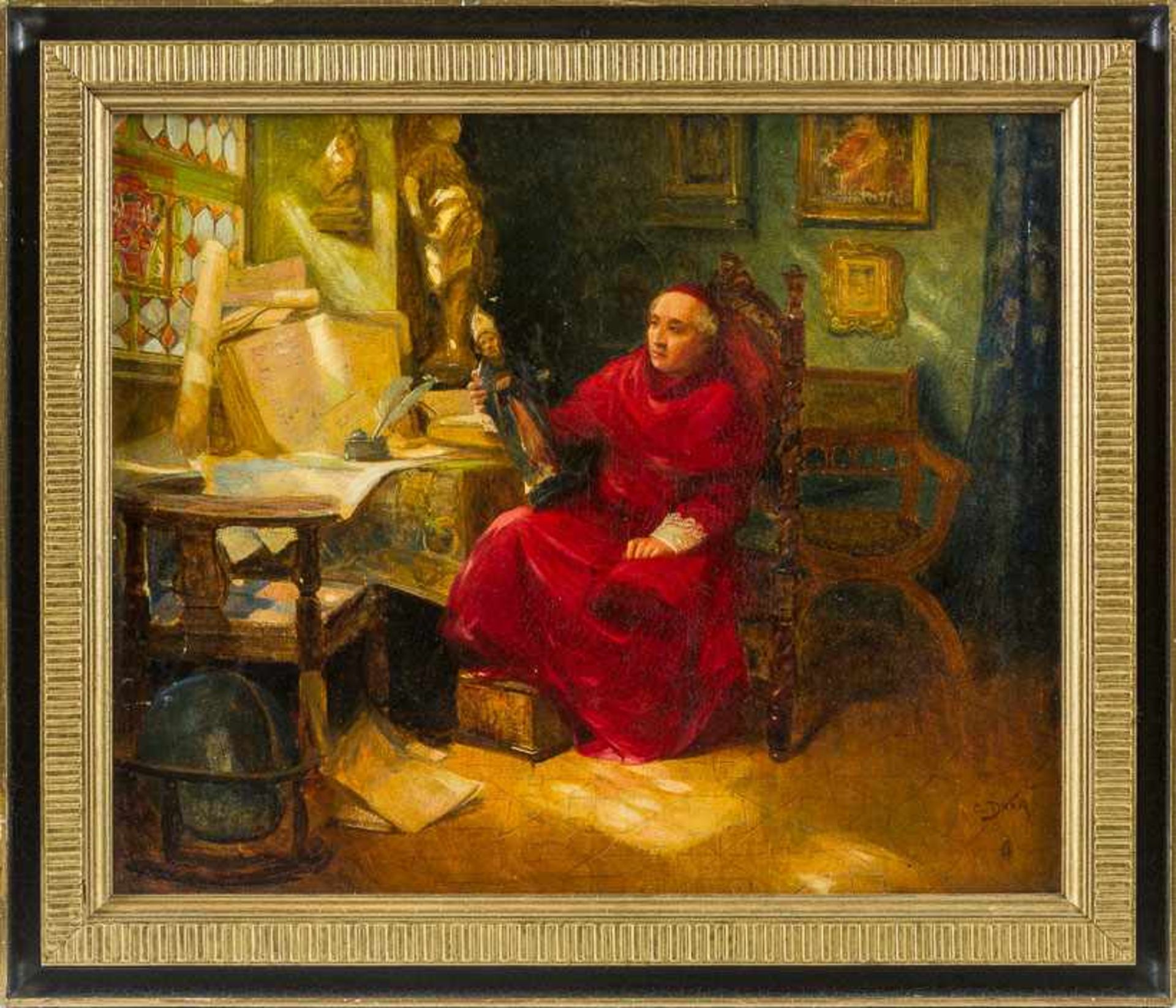 Duxa, Karl (Wien 1871-1936) Der Kunstkenner. Kardinal in Studierstube, eine Heiligenfigur