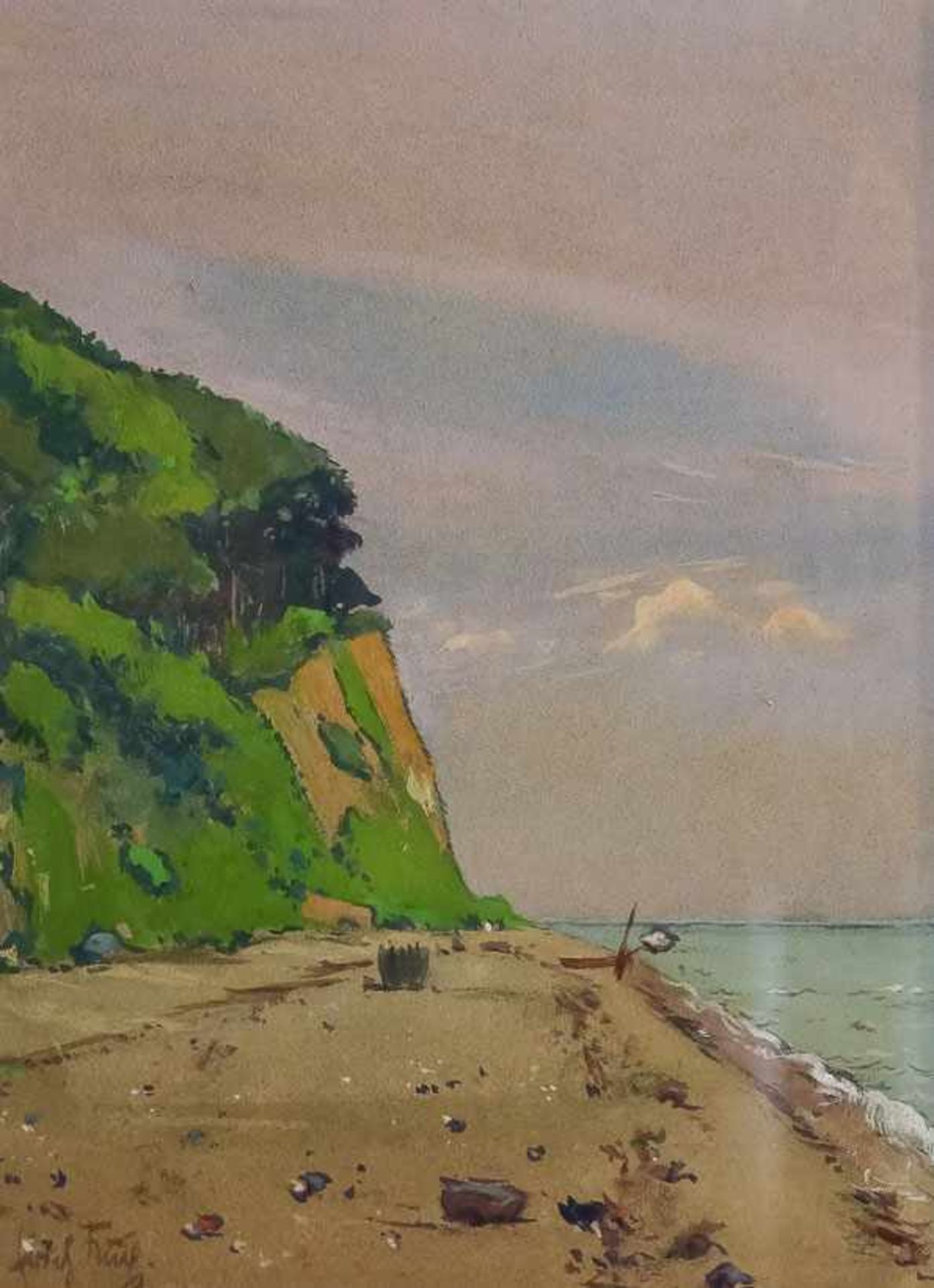 Kux, Erich (Quedlinburg, Lentförden bei Kiel 1882-1977) „Morgenstimmung an der Ostsee – Eckernförder