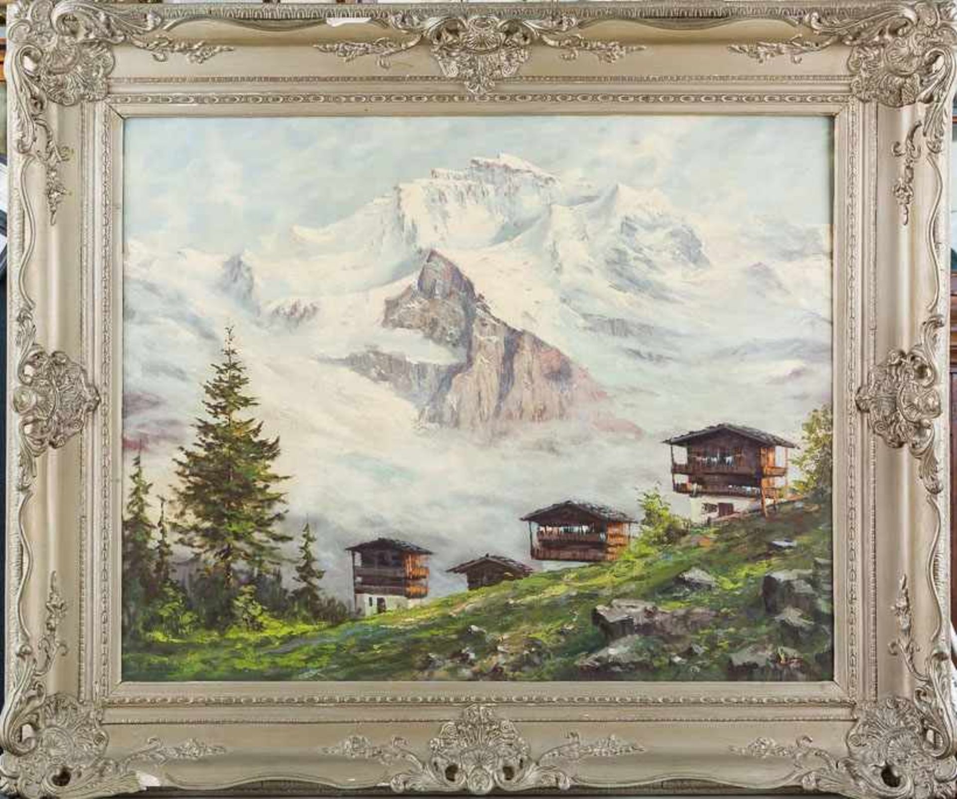 Bartsch, Franz (1900-1988) , wohl Schweizer Gebirgslandschaft mit Jungfraumassiv. Sign. u.