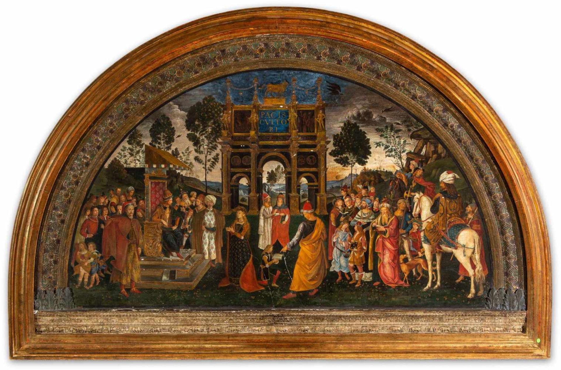 Italienischer Maler G. Gnoli (wohl A. 19. Jh.) , nach PINTURICCHIO (Perugia, Siena 1452-1513) Disput