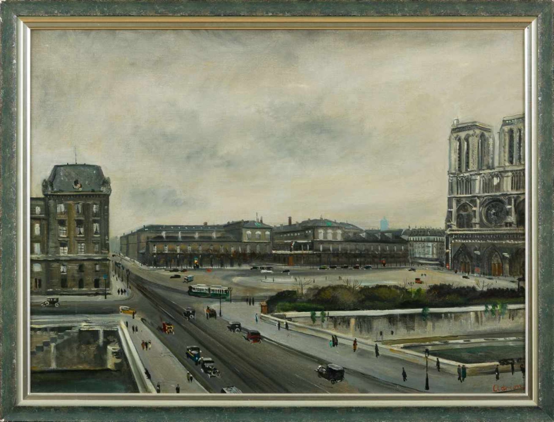 Adrion, Lucien (Strassburg, Berlin 1889-1953) Paris,Notre-Dame und der Place du Parvis mit der Petit