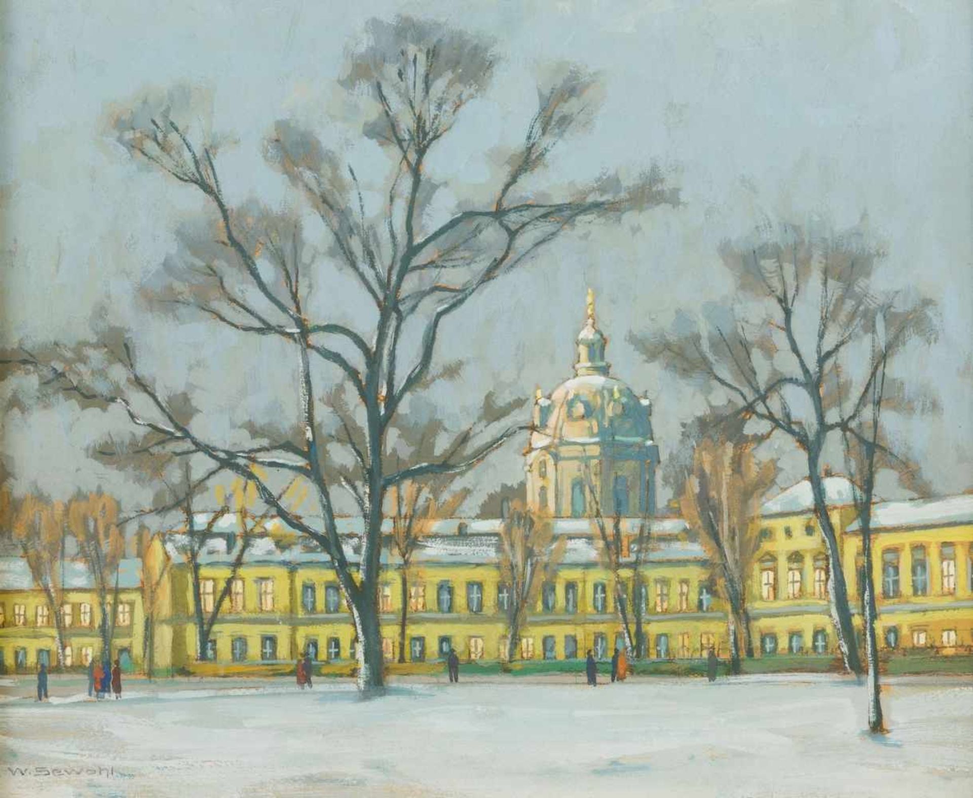 Sewohl, Waldemar (Wismar, Berlin 1887-1969) Berlin. Winterliche Ansicht von Schloss Charlottenburg.