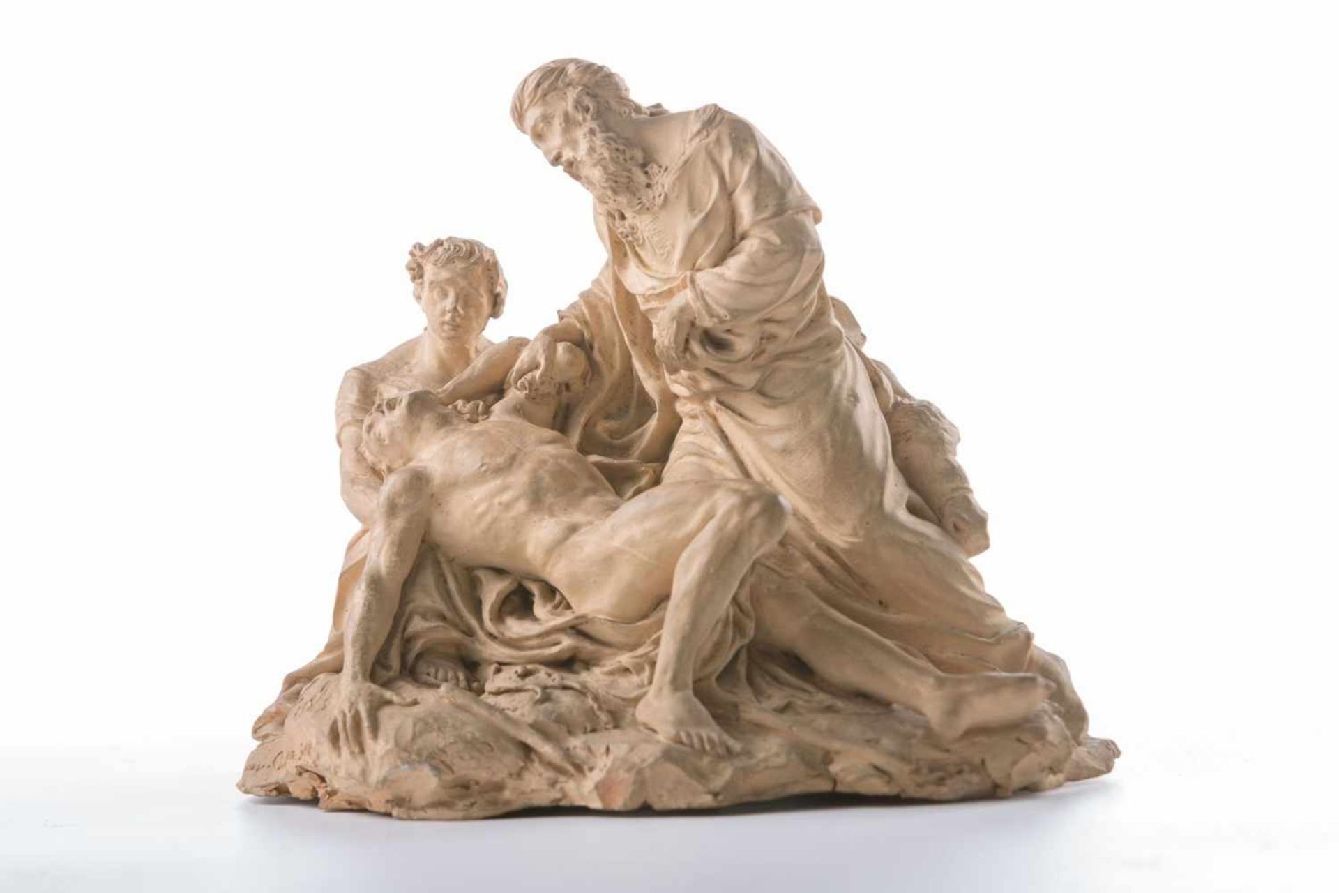 Curiger, Ildefons ( 1782-1841) Grablegung Christi.Terrakotta, berieben und leicht bestoßen. Der - Bild 2 aus 2