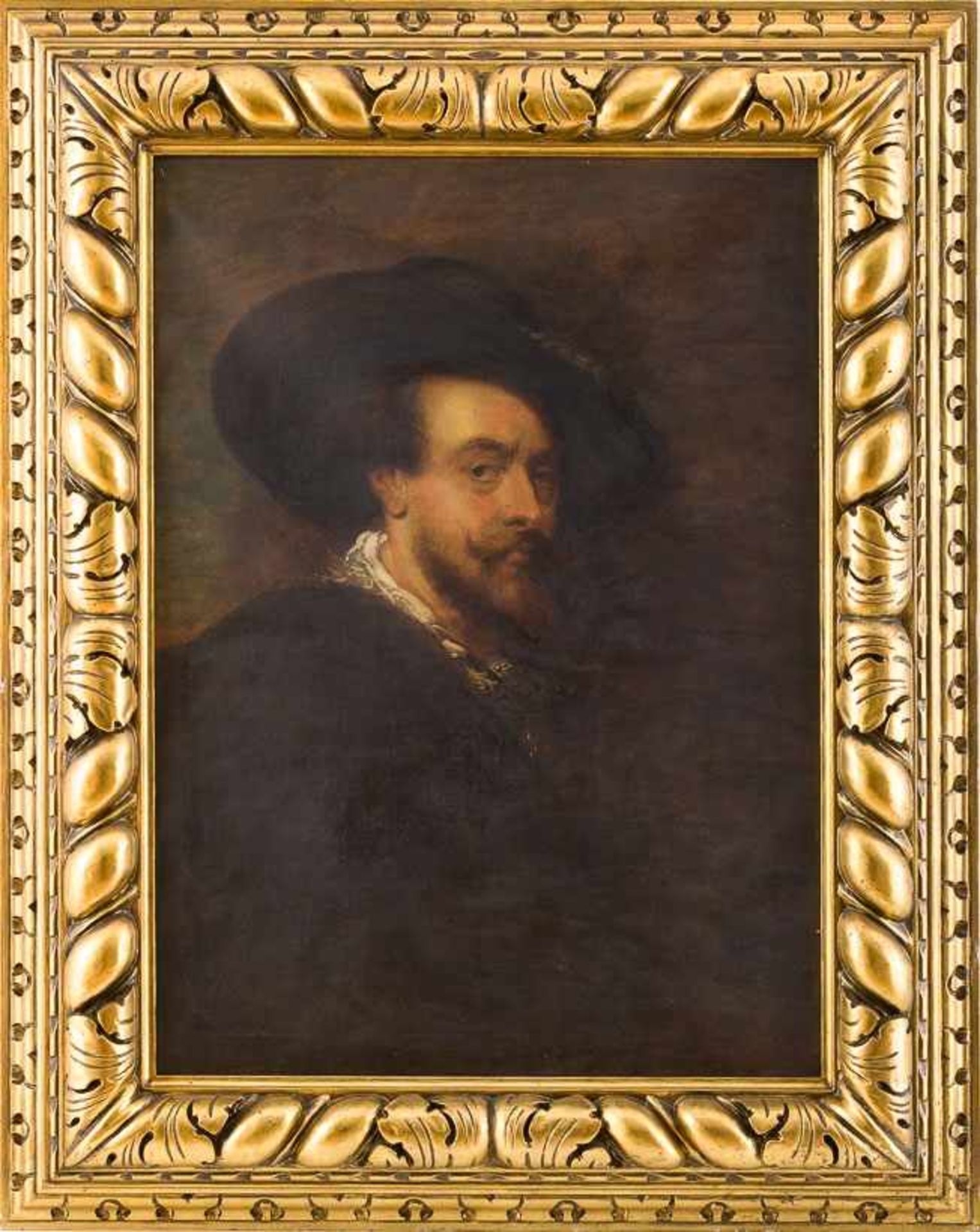 Rubens, Peter Paul (Siegen, Antwerpen 1577-1640) , nach Selbstporträt mit Hut.Nach dem Original in