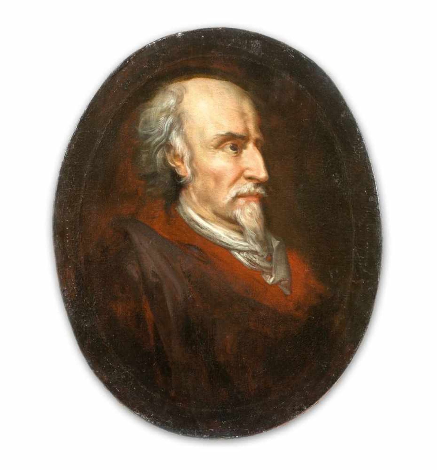 Unbekannter Maler (um 1800) Calderón de la Barca.Brustbildnis im Profil. Oval. Lwd. (doubl.). 59,5×