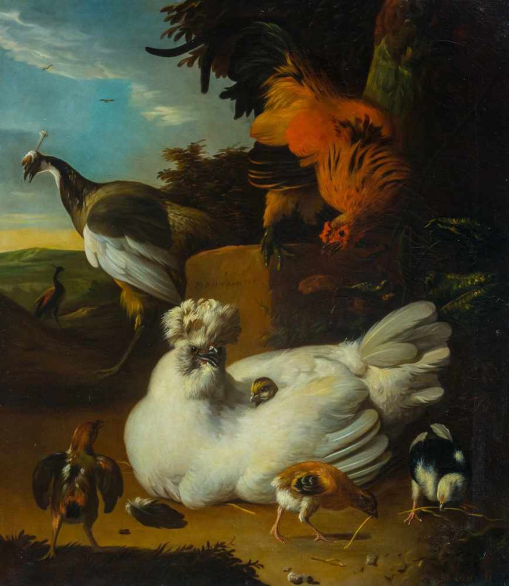 Bonomi, Giovanni (Venedig 2. H. 19. Jh.) , nach Melchior de Hondecoeter Weiße Henne mit Küken,