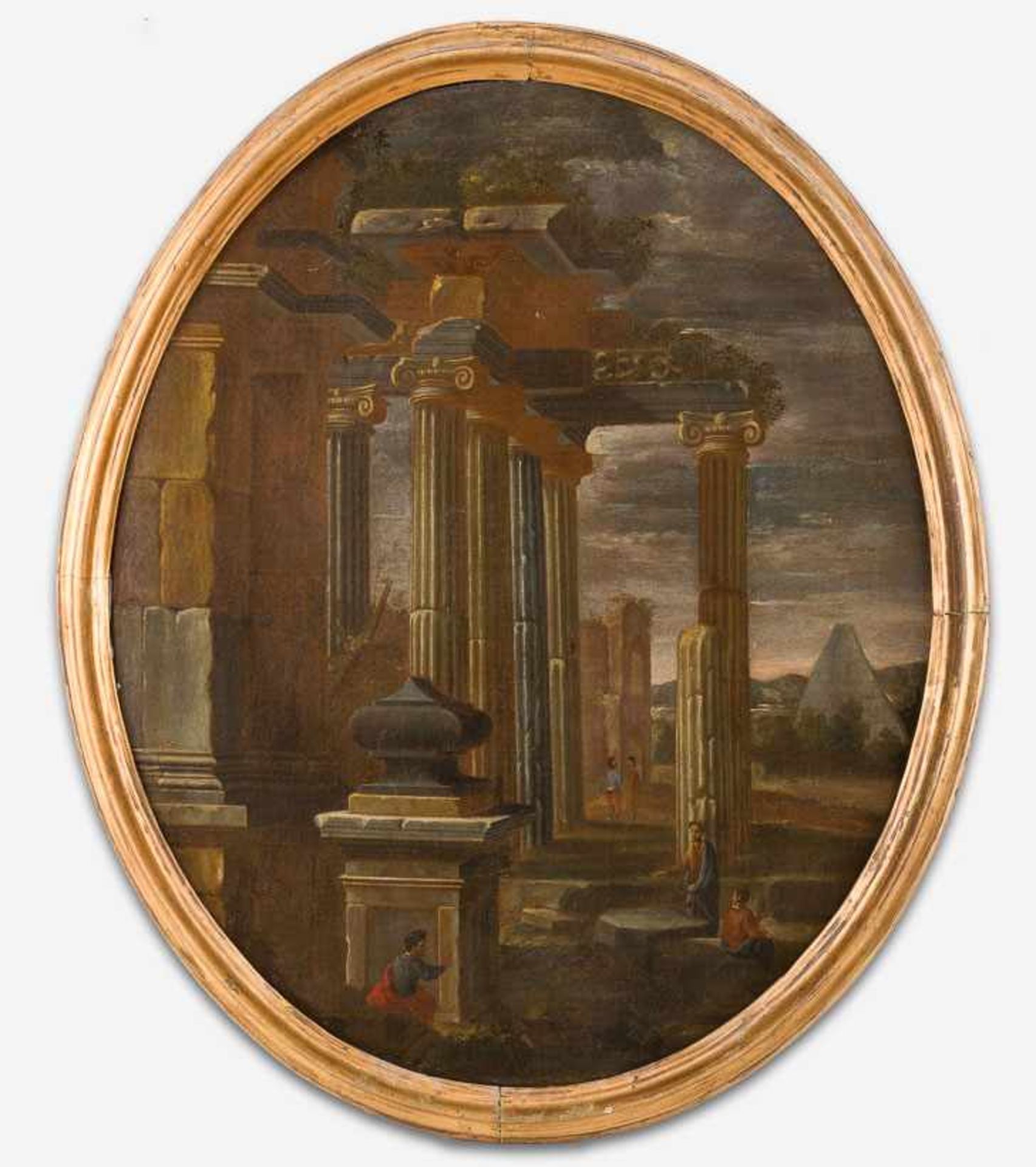 Luciani, Ascanio (Neapel 1621-1706) , Werkstatt Architektonischer Capriccio.Ruinenlandschaft mit