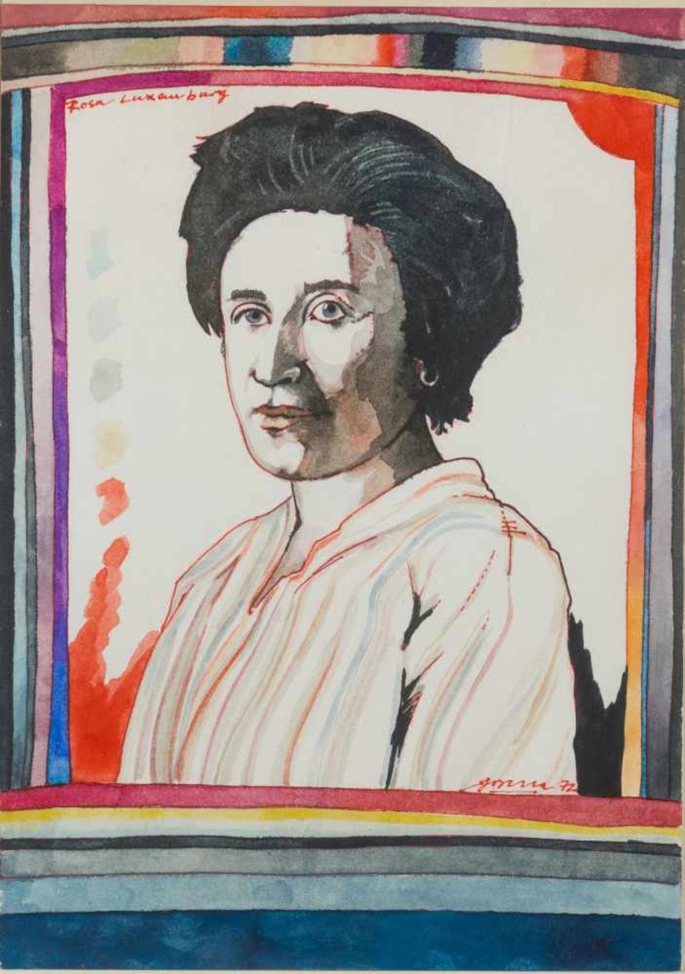 Gorella, Arwed Dieter (Schweidnitz/Schlesien, Berlin 1937-2002) Porträt Rosa Luxemburg, 1972.