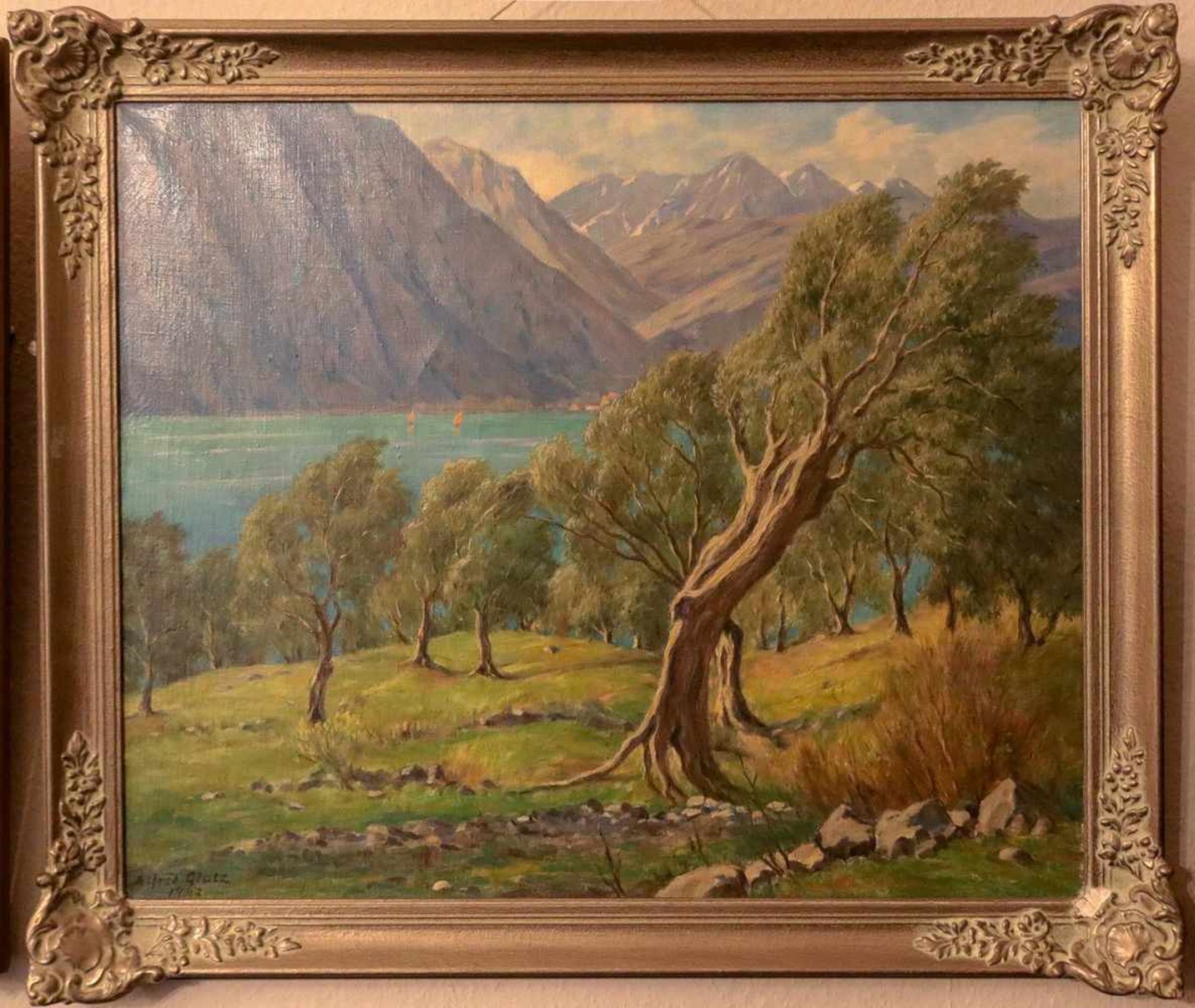 Glatz, Alfred (Cottbus, Berlin 1870-1945) Olivenhain am Gardasee.Sign. u. dat. 1942. Lwd. 60×70