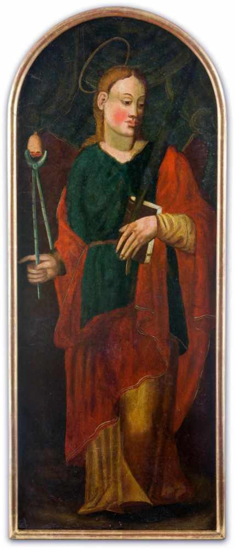 Bologneser Maler 17. Jh.Santa ApolloniaHeilige für Zahnleiden. Stehend, in der rechten Hand Zange
