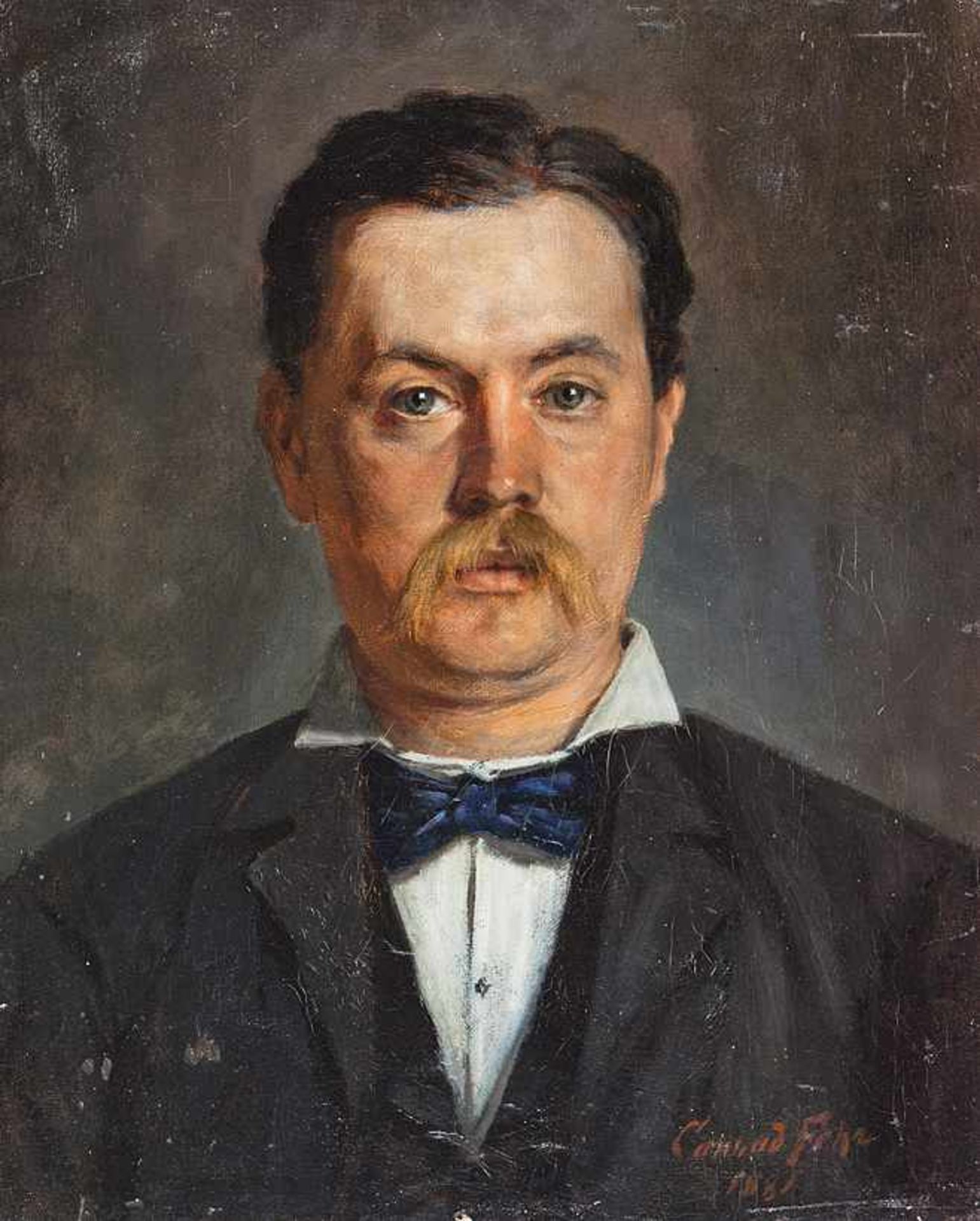 Fehr, Conrad (Toftlund, Berlin 1854-1933)Bildnis eines blonden Mannes mit SchnurrbartSign. u. dat.