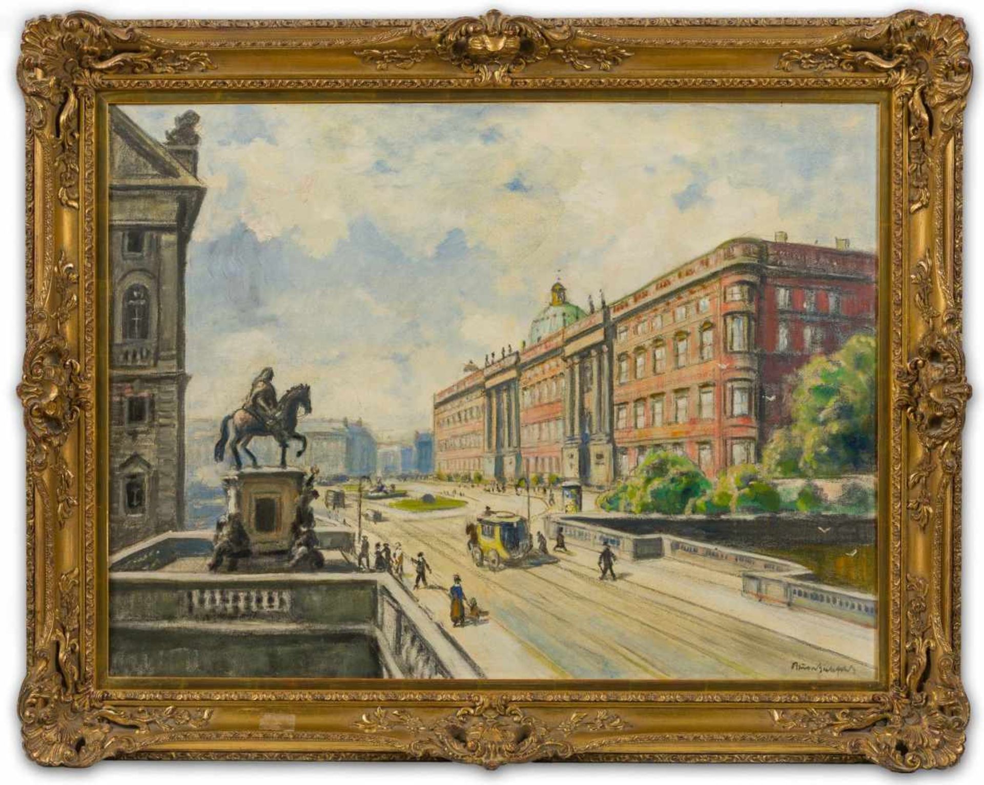 Bielefeld, Bruno (Blumenau, Berlin 1879-1973)BerlinKurfürstenbrücke und Blick auf die Fassade des