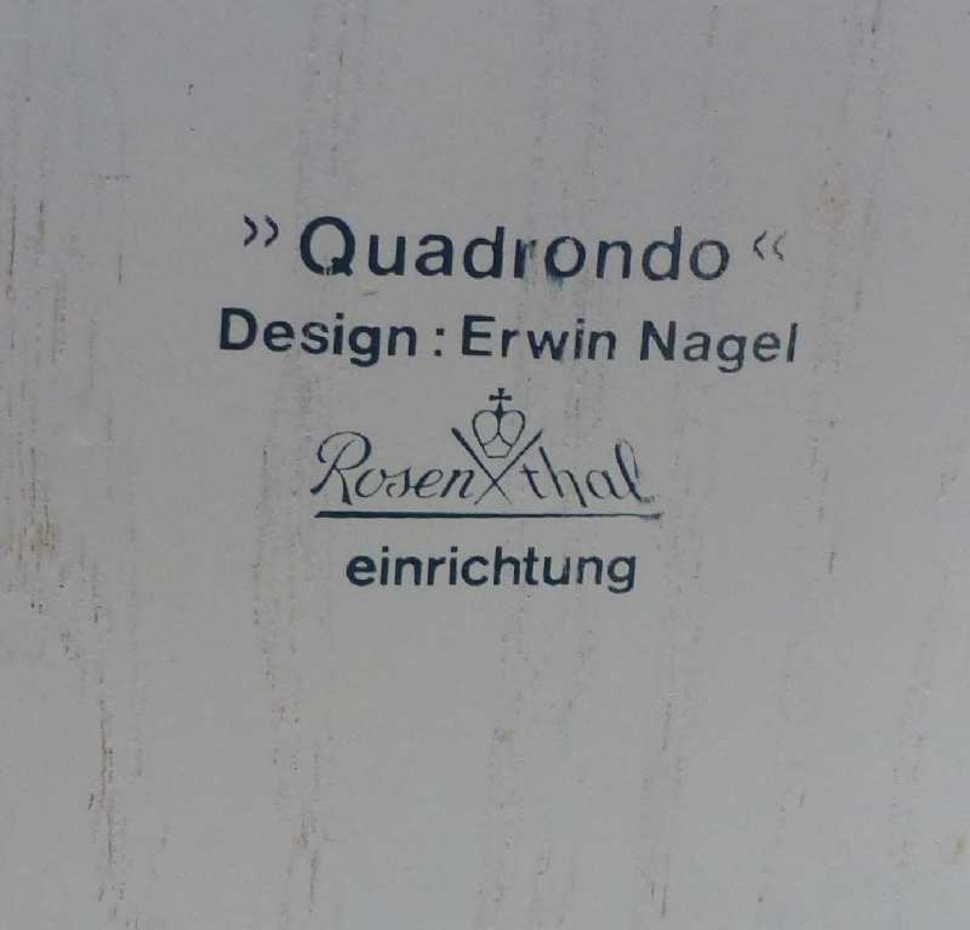 Designtisch Quadrondo, Erwin Nagel, Rosenthal Esche, weiß lackiert, zylindrischer Fuß, runde, - Bild 2 aus 4