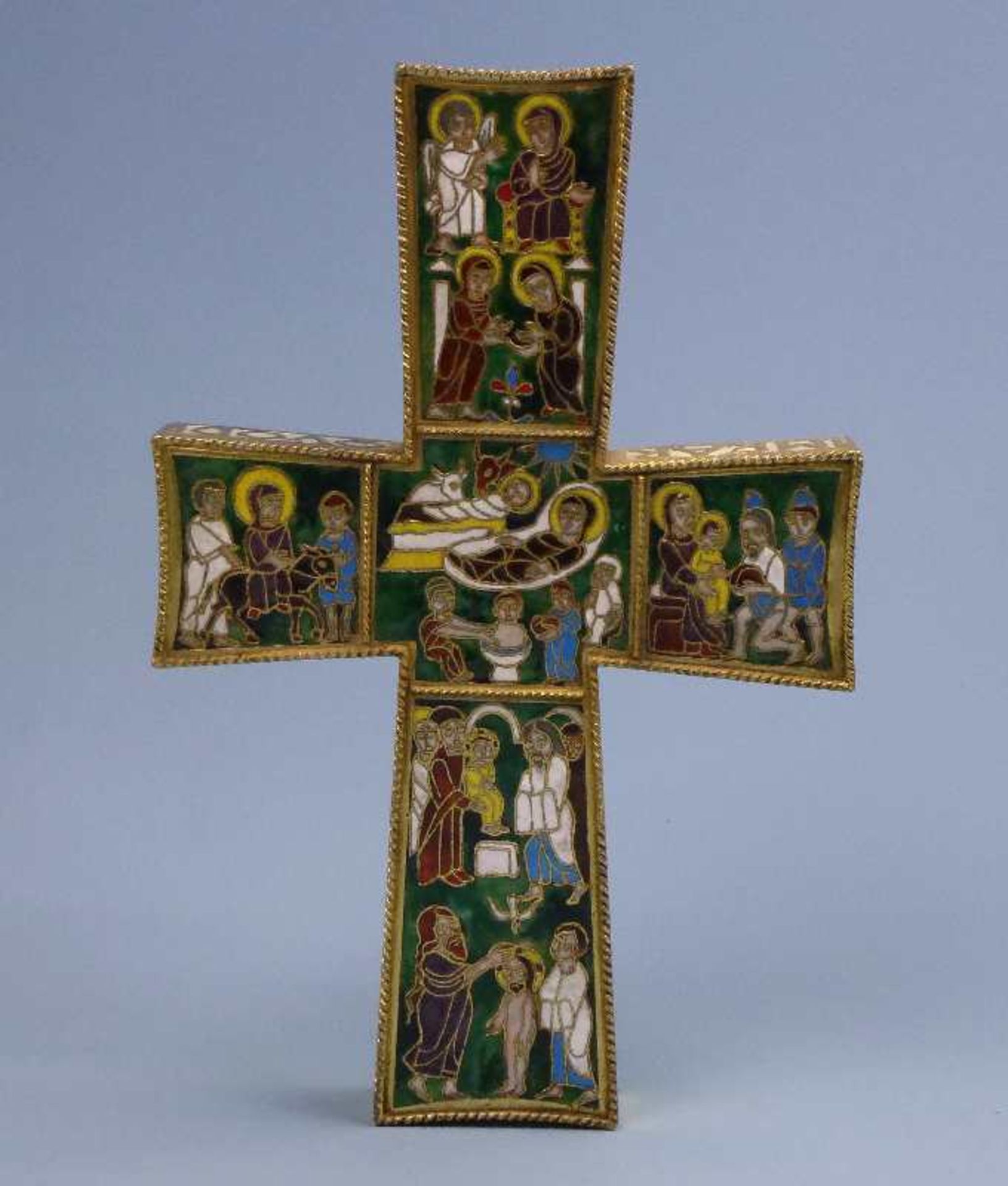 Morató-Kreuz, Paschalis-Kreuz, Modest Morató (1909-1993) vergoldetes Metall auf Holzkern,