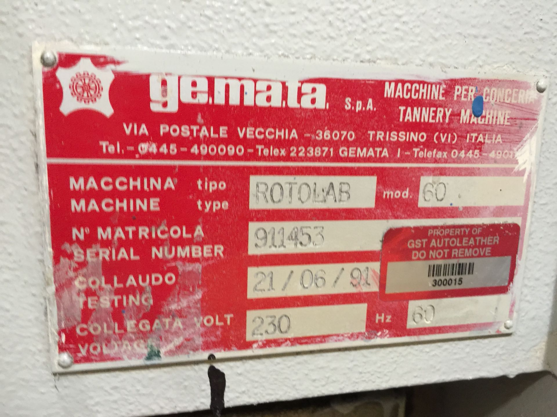 Gemata Roll Coater Tag - Image 2 of 2