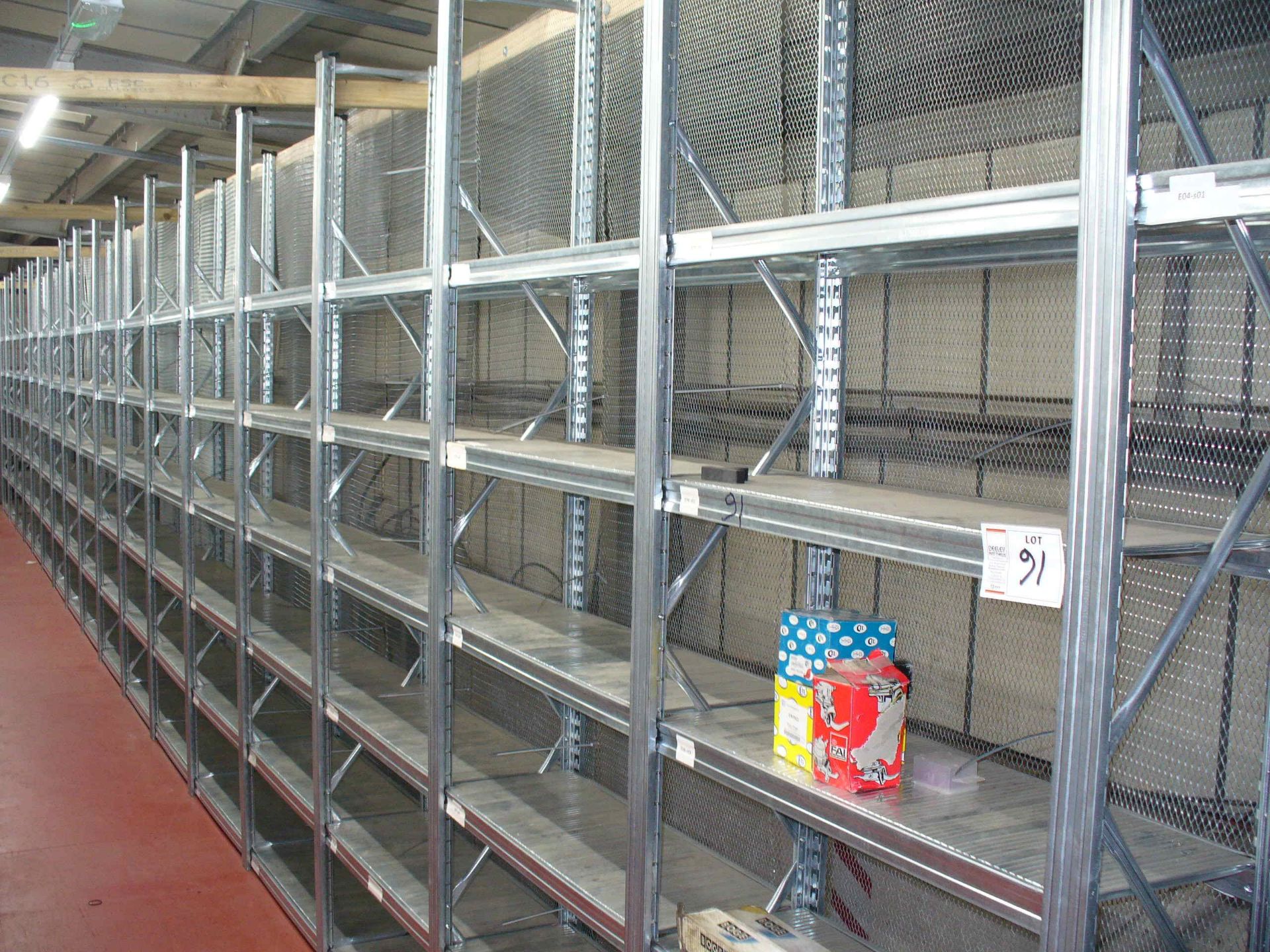 Metalsystem standard RACKING 18 bays 350mm deep, comprising of 19 upright frames 350 x 2500, 196