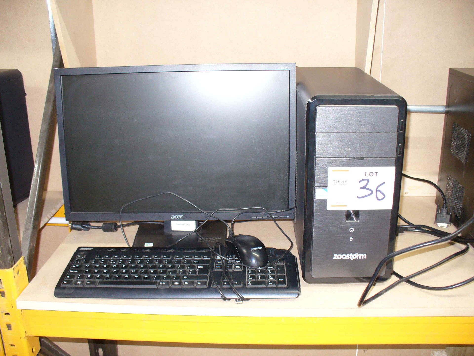 ZoostormTower PERSONAL COMPUTER with Acer 22" monitor, mouse, and keyboard