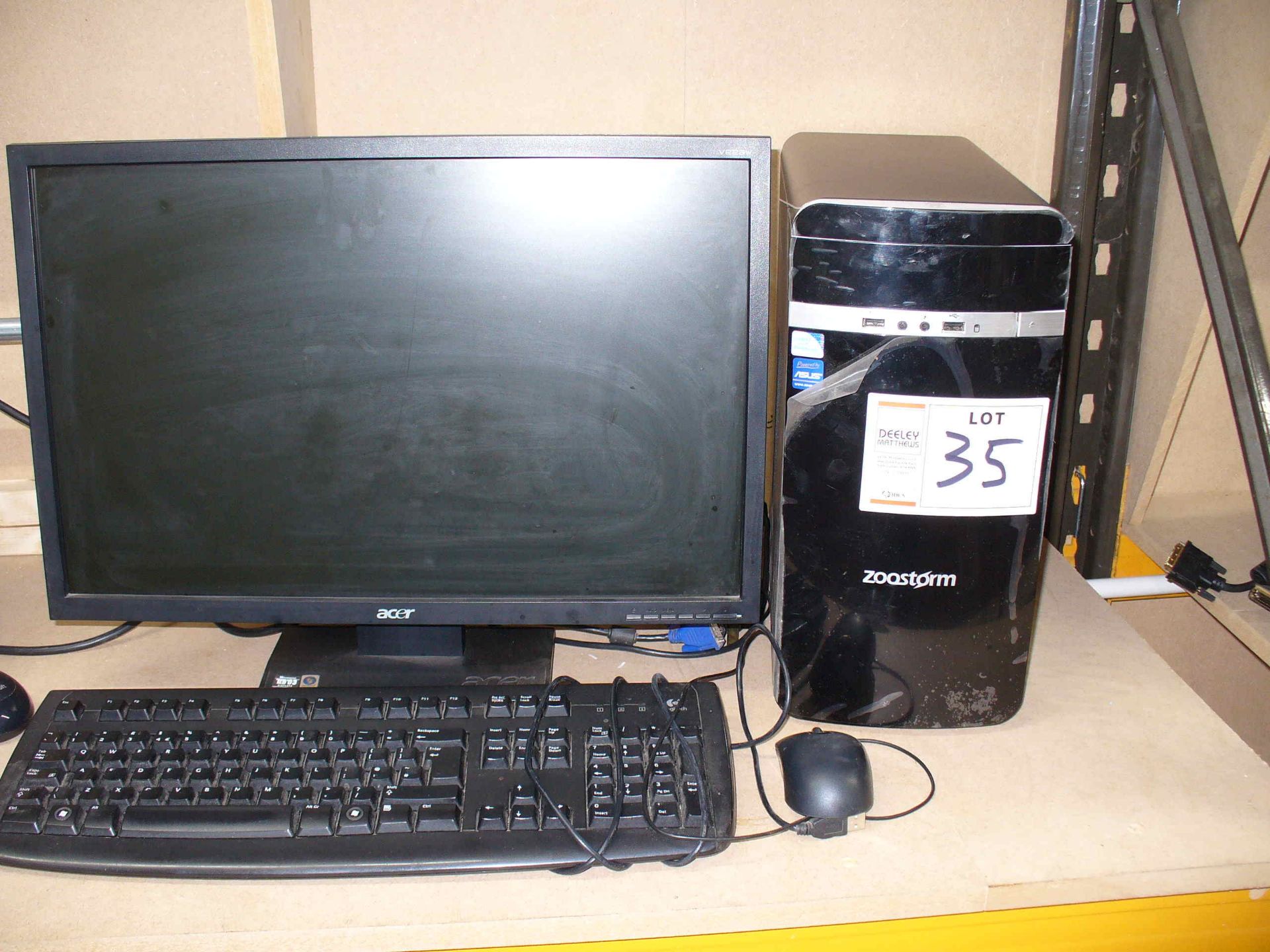 ZoostormTower PERSONAL COMPUTER with Acer 22" monitor, mouse, and keyboard