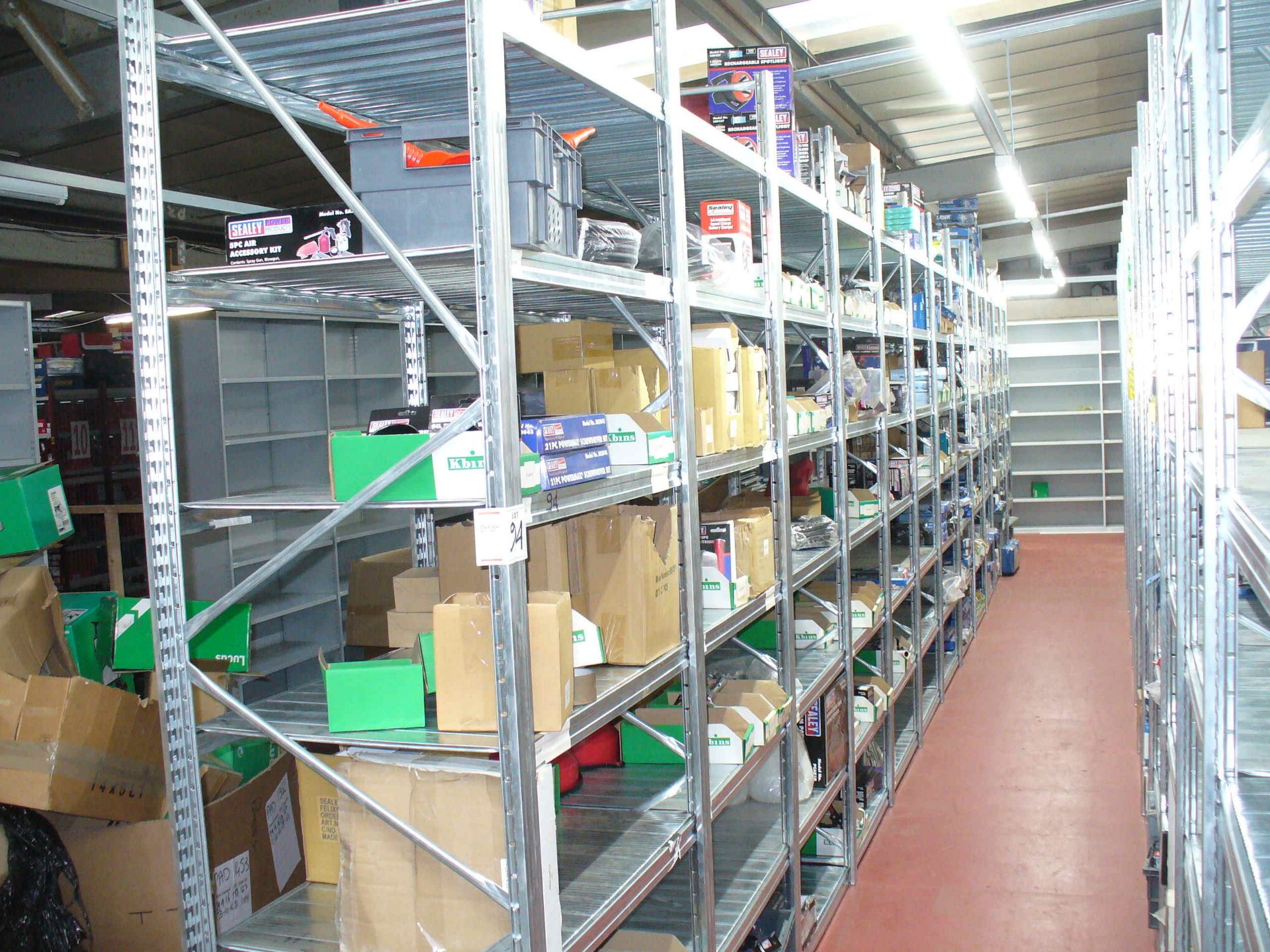 Metalsystem standard RACKING 13 bays 630mm deep, comprising of 14 upright frames 630 x 2500, 182