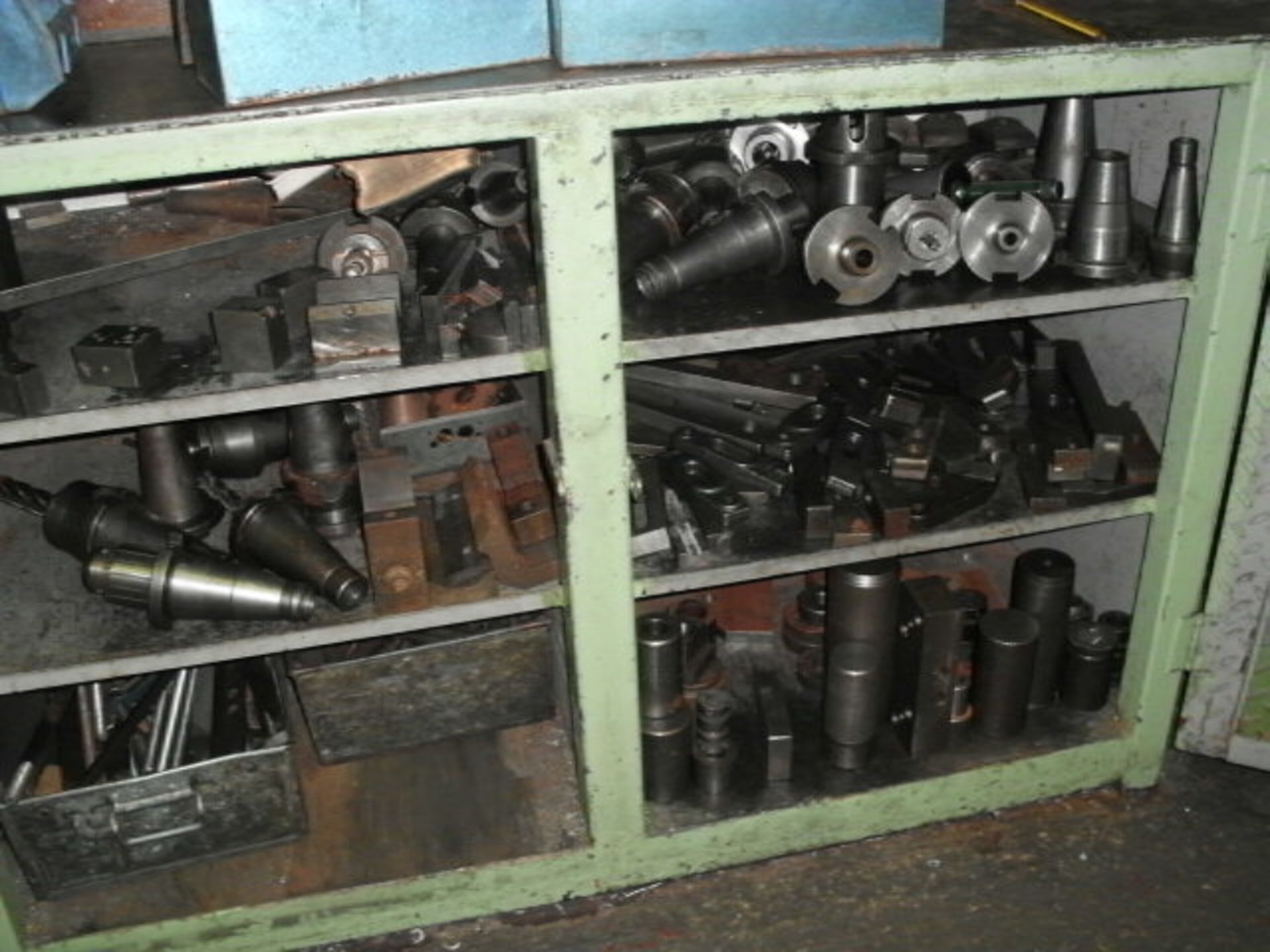 4 steel CABINETS & CONTENTS including T-nuts and studs, tool holders, clamps, C blocks, etc - Image 8 of 10