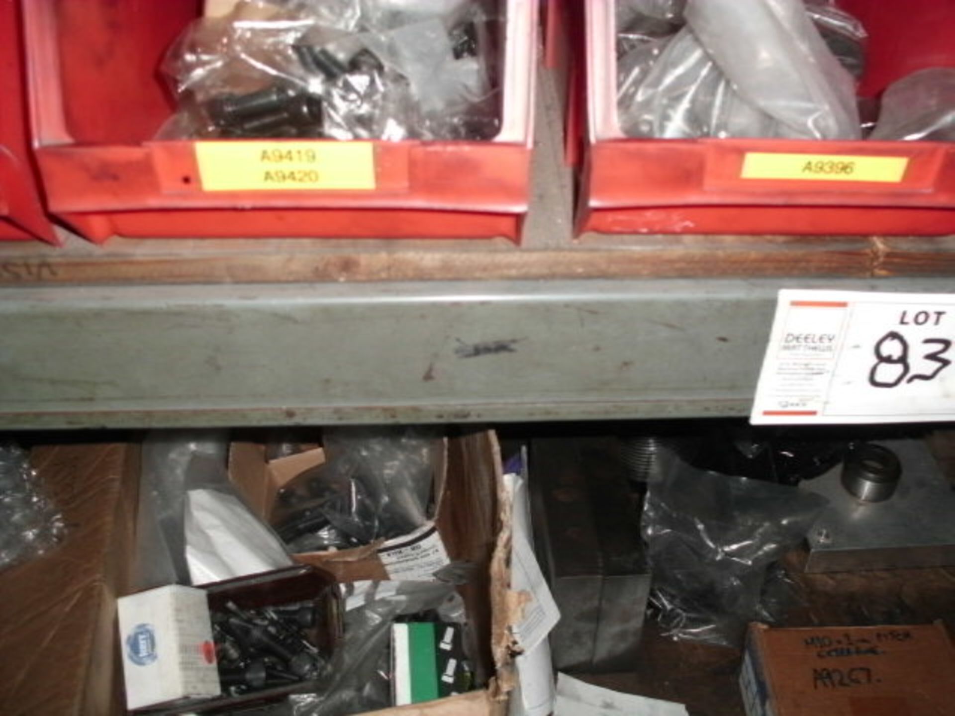 One bay 1.3m high PALLET RACK & CONTENTS of miscellaneous steel compoents, ins, fixings - Image 3 of 6