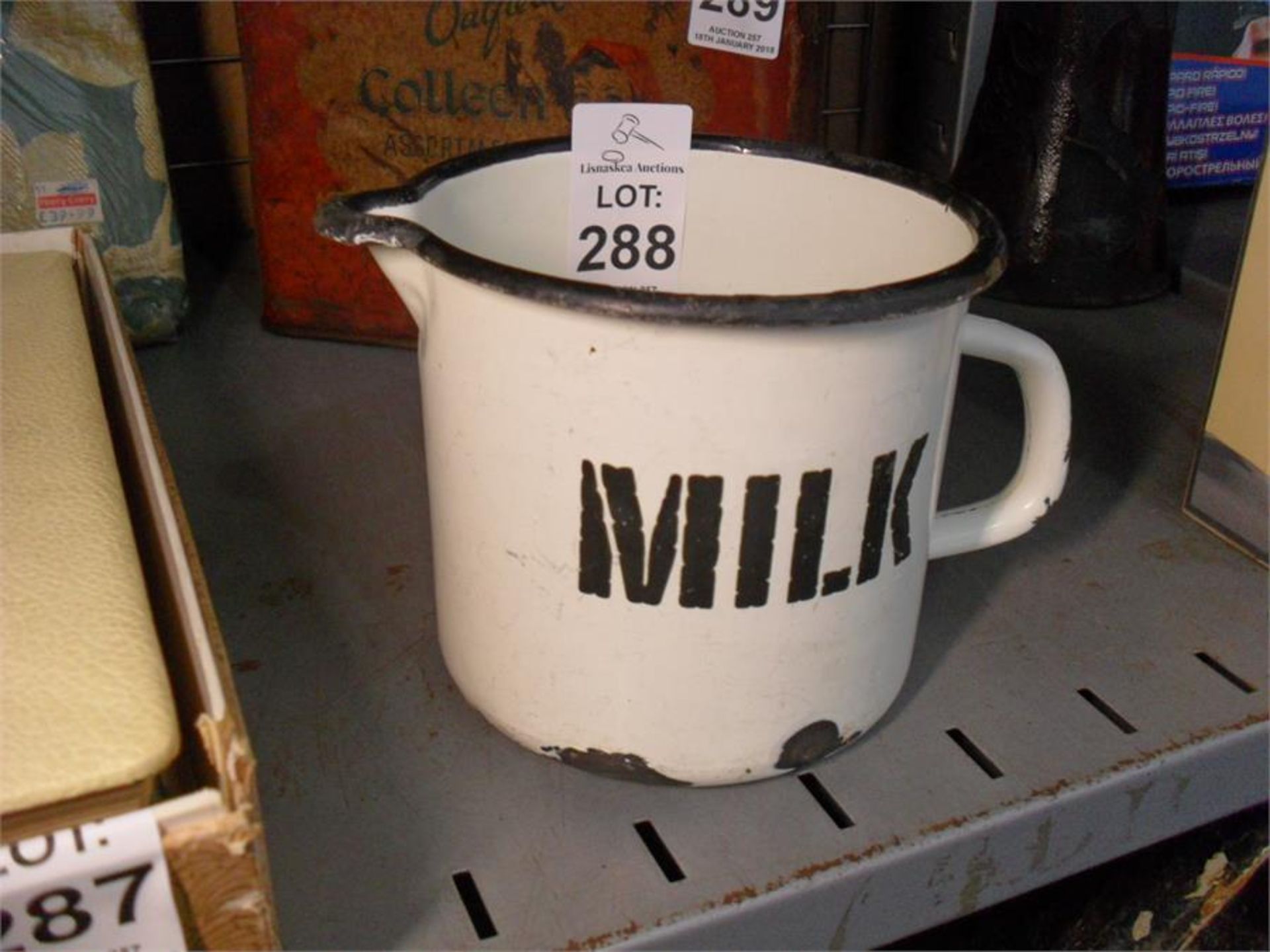 ENAMEL MILK JUG