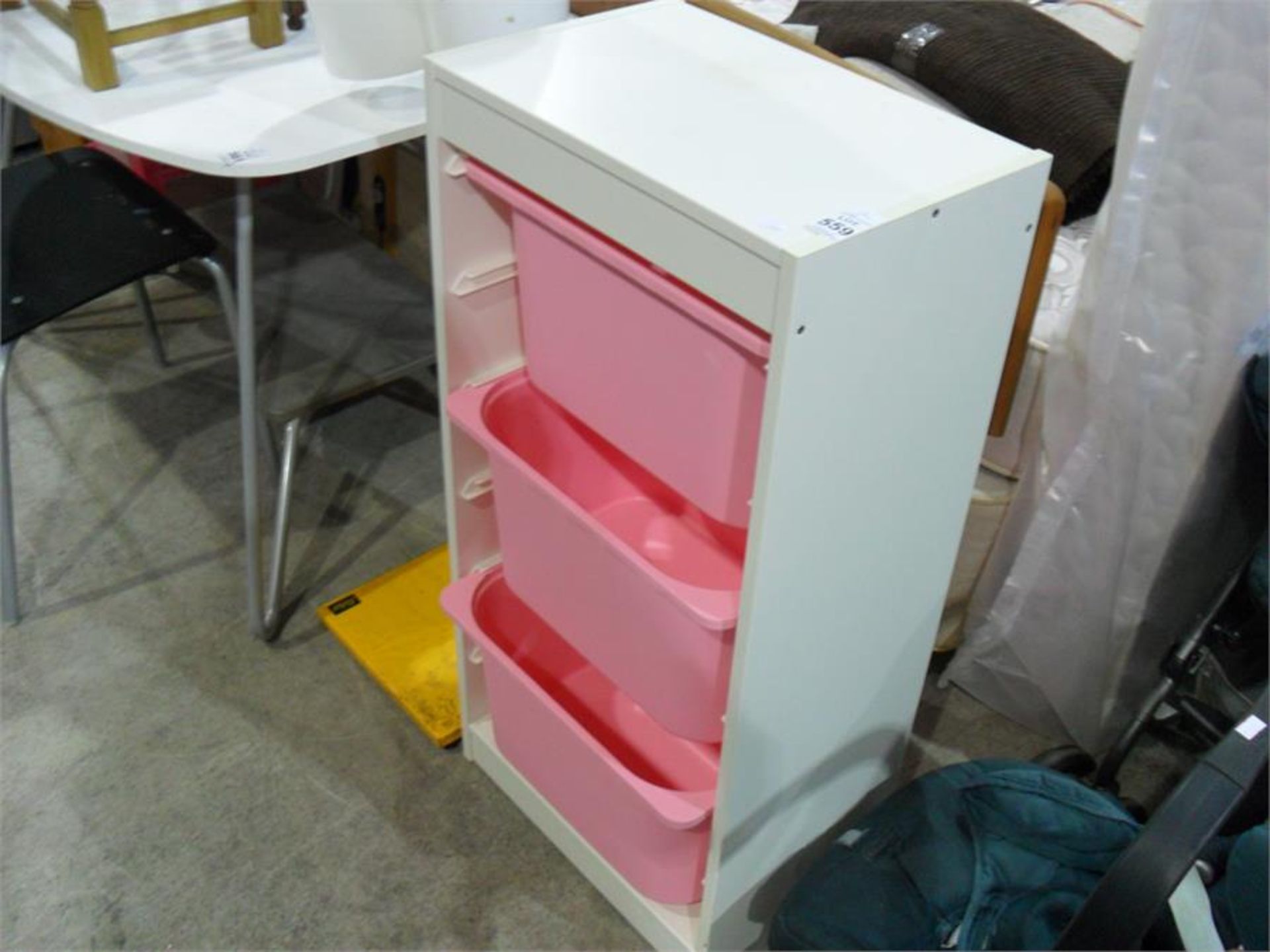 TALL PINK TUB STORAGE UNIT