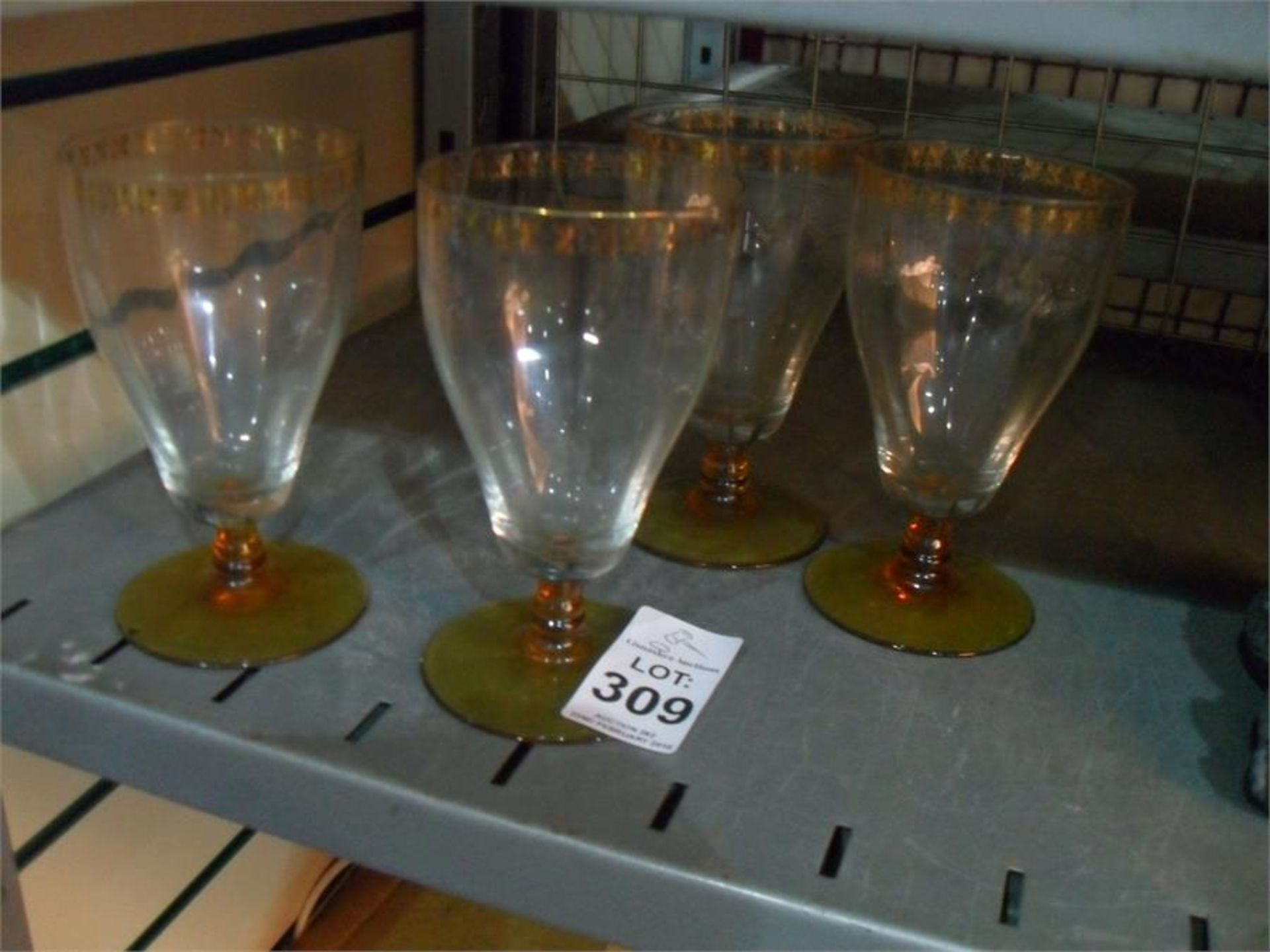 4 X AMBER GLASSES - Image 2 of 2