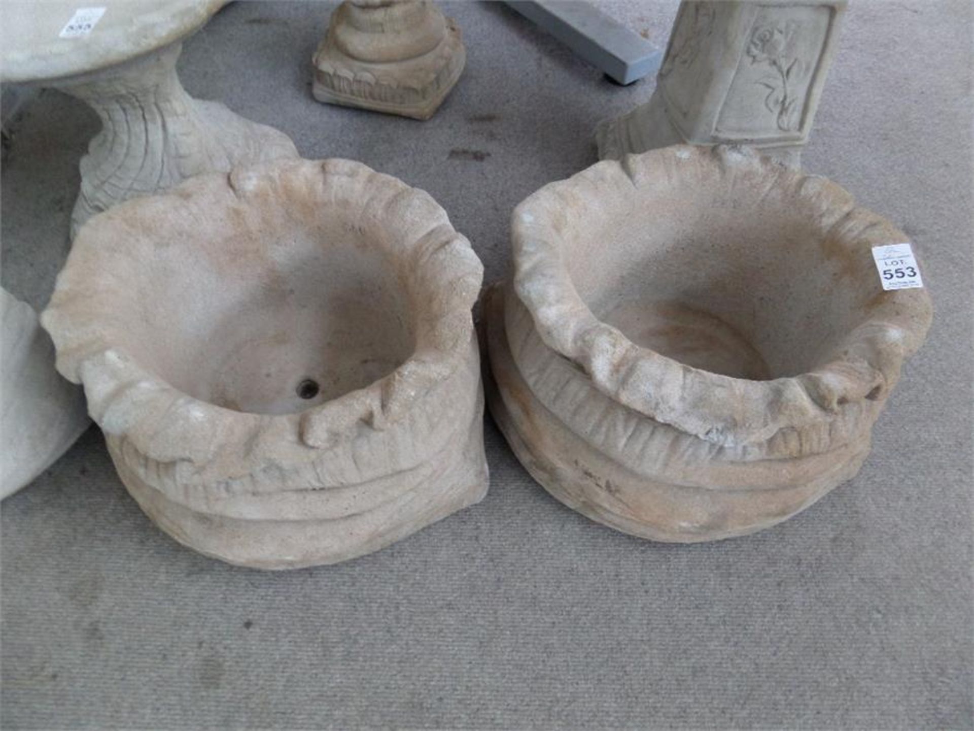 PAIR OF CONCRETE PLANTERS - Image 2 of 2