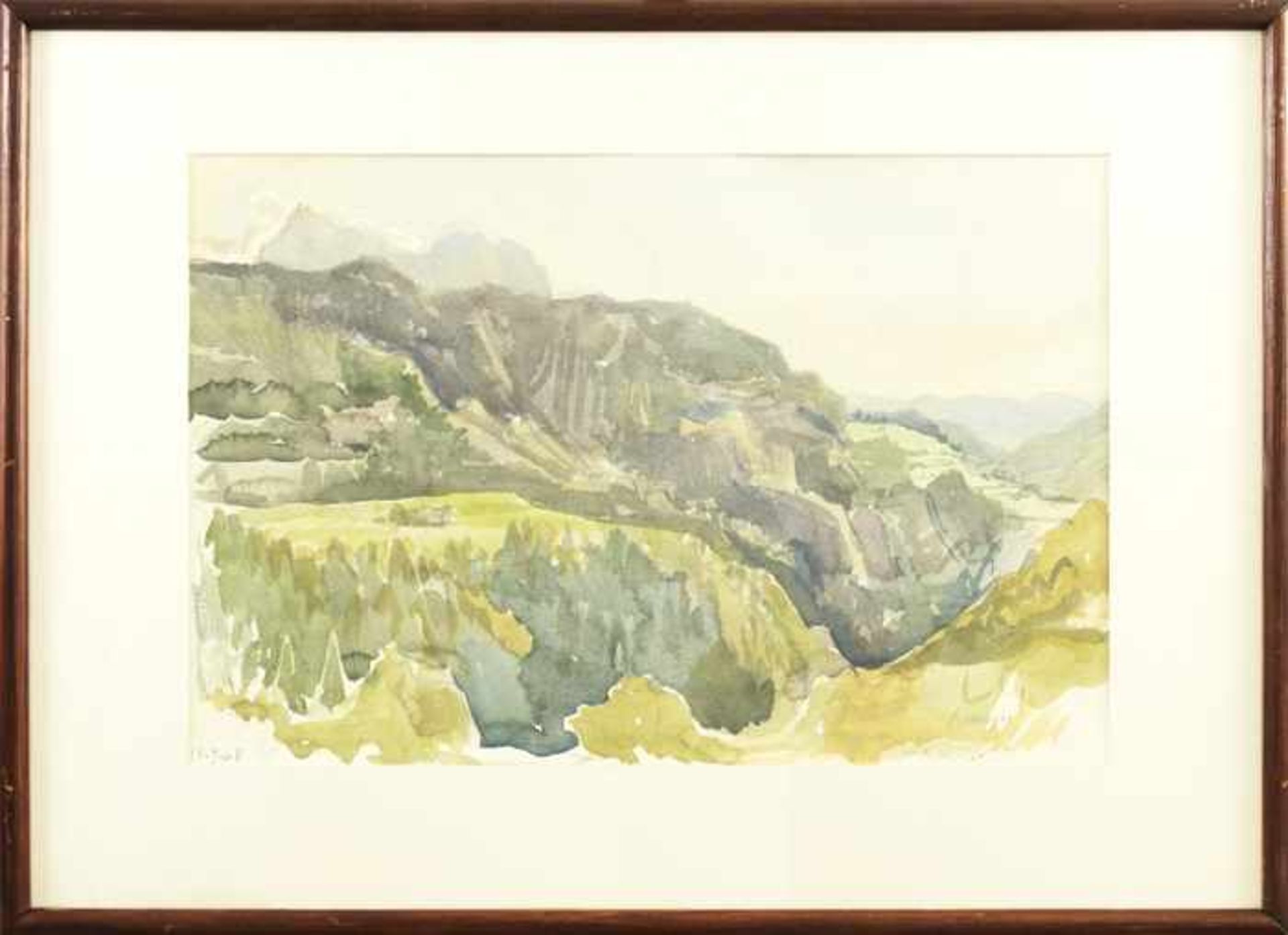 Eisenmenger, Rudolf Hermann Blick gegen Bozen, 13.9.1968 Aquarell auf Papier Monogrammiert und - Bild 2 aus 4