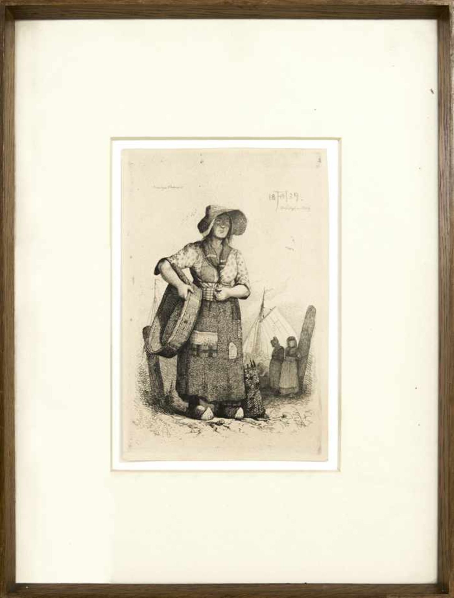 Achenbach, Andreas Holländerin, 1839 Radierung Monogrammiert und datiert rechts oben 19,2 x 12,5 - Bild 2 aus 4