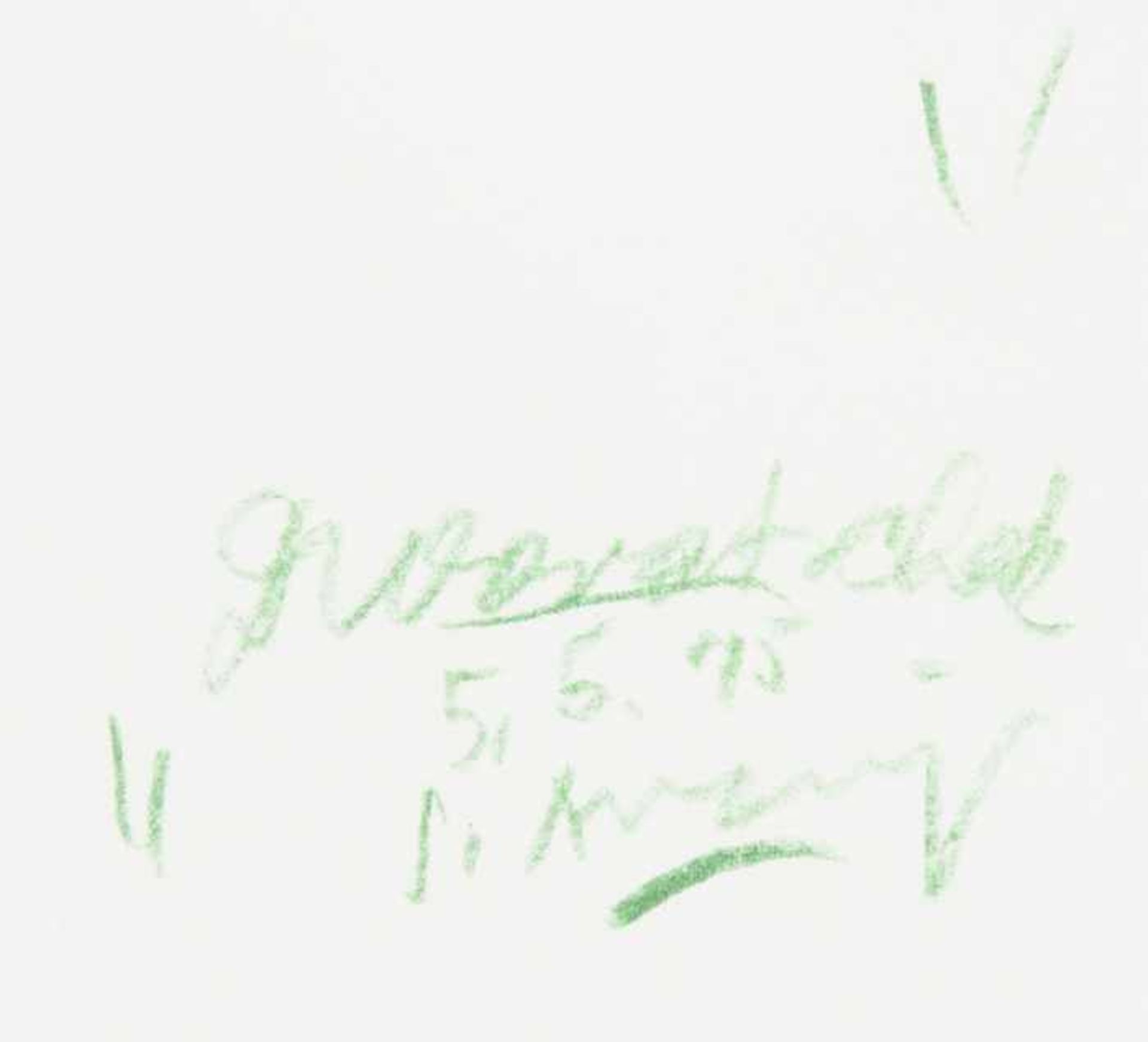 Anzinger, Siegfried Mooratschek, 5.5.1975 Farbkreide auf Papier Signiert, datiert und betitelt - Bild 3 aus 3